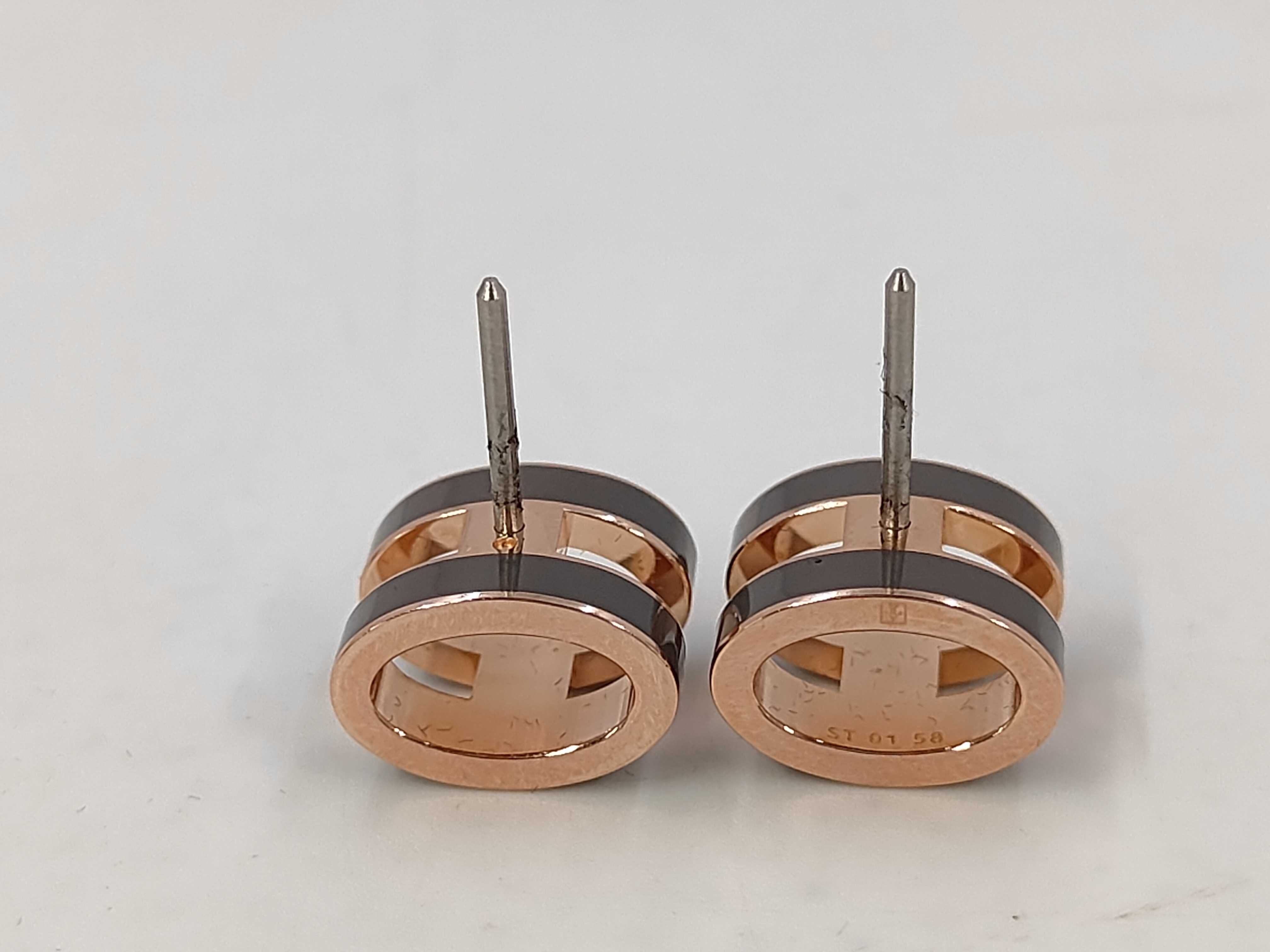 Grey Rose Gold Hardware Pop H Earrings — view 8