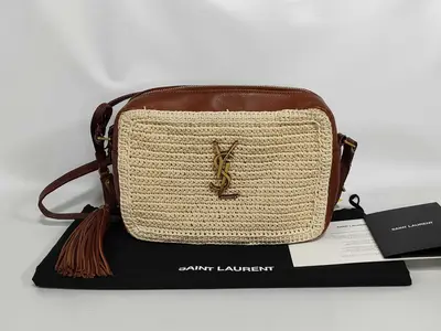 Lou Mini Bag Raffia x Leather Shoulder Bag