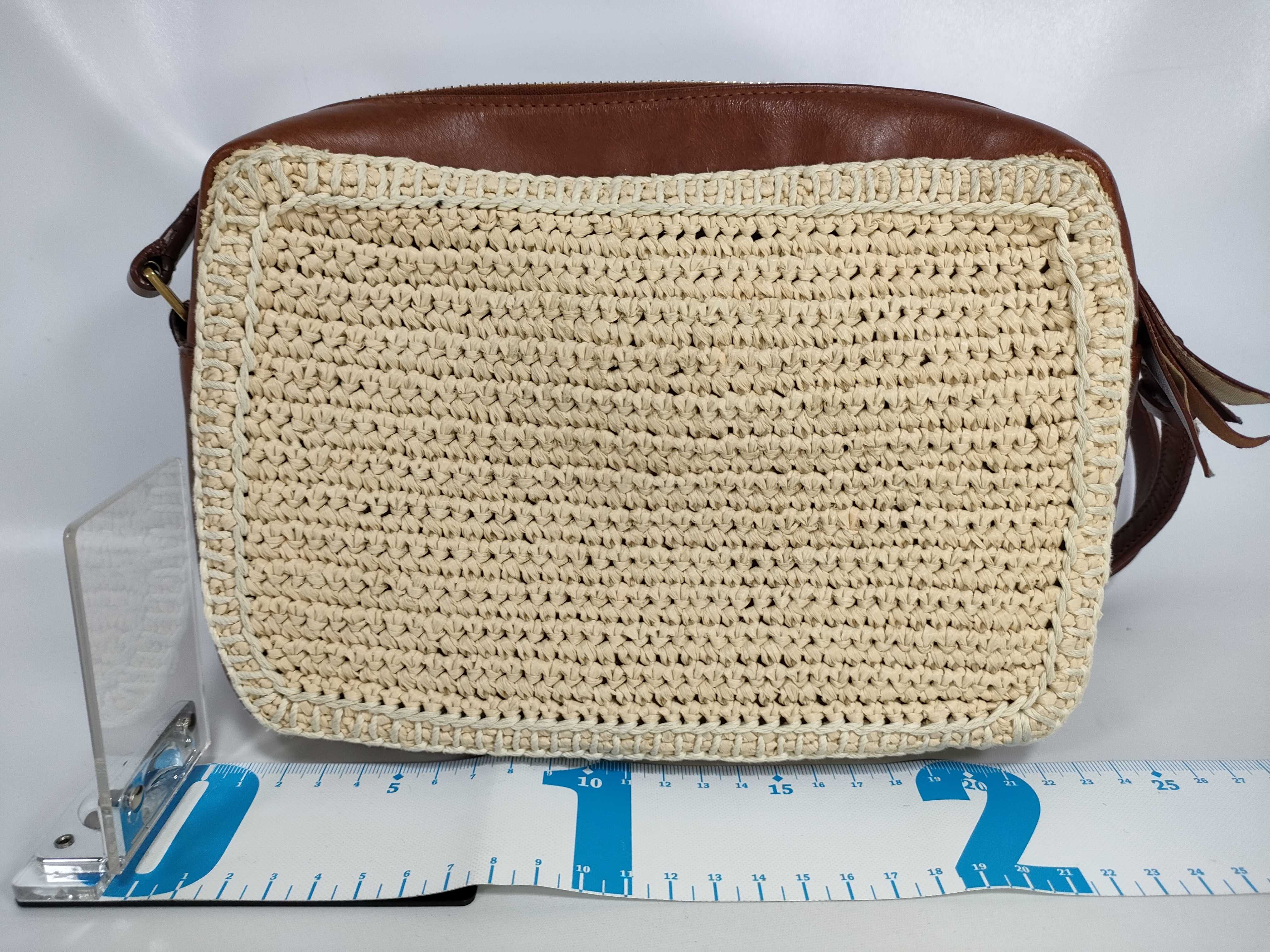 Lou Mini Bag Raffia x Leather Shoulder Bag — view 2