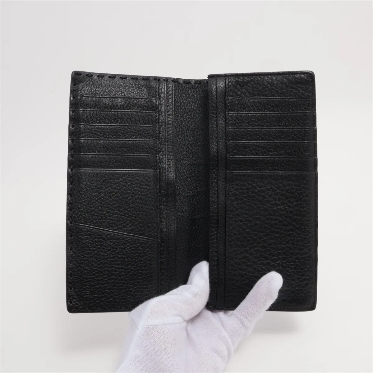Selleria 7M0186 Leather Long Wallet Black — view 3