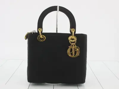 Lady Dior Cannage Nylon Black Handbag 272