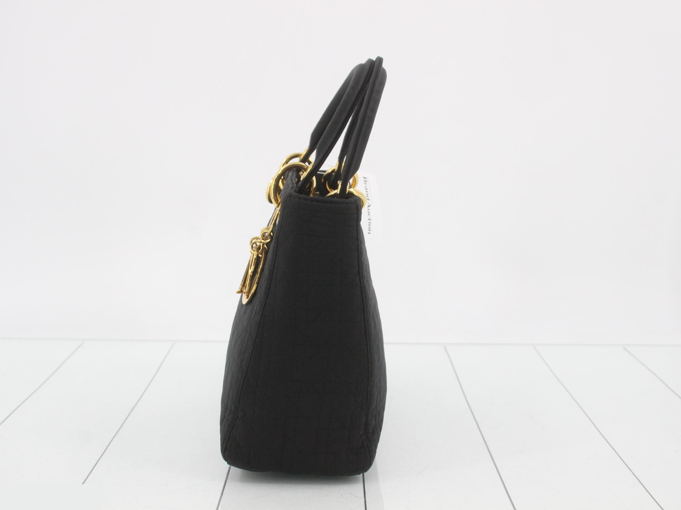 Lady Dior Cannage Nylon Black Handbag 272 — view 3