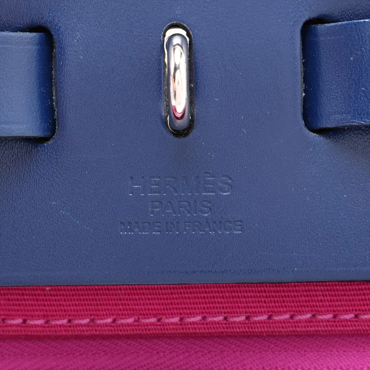 Herbag Zip PM Toile Officier x Vache Hunter Pink x Navy Silver Hardware C: 2018 — view 11