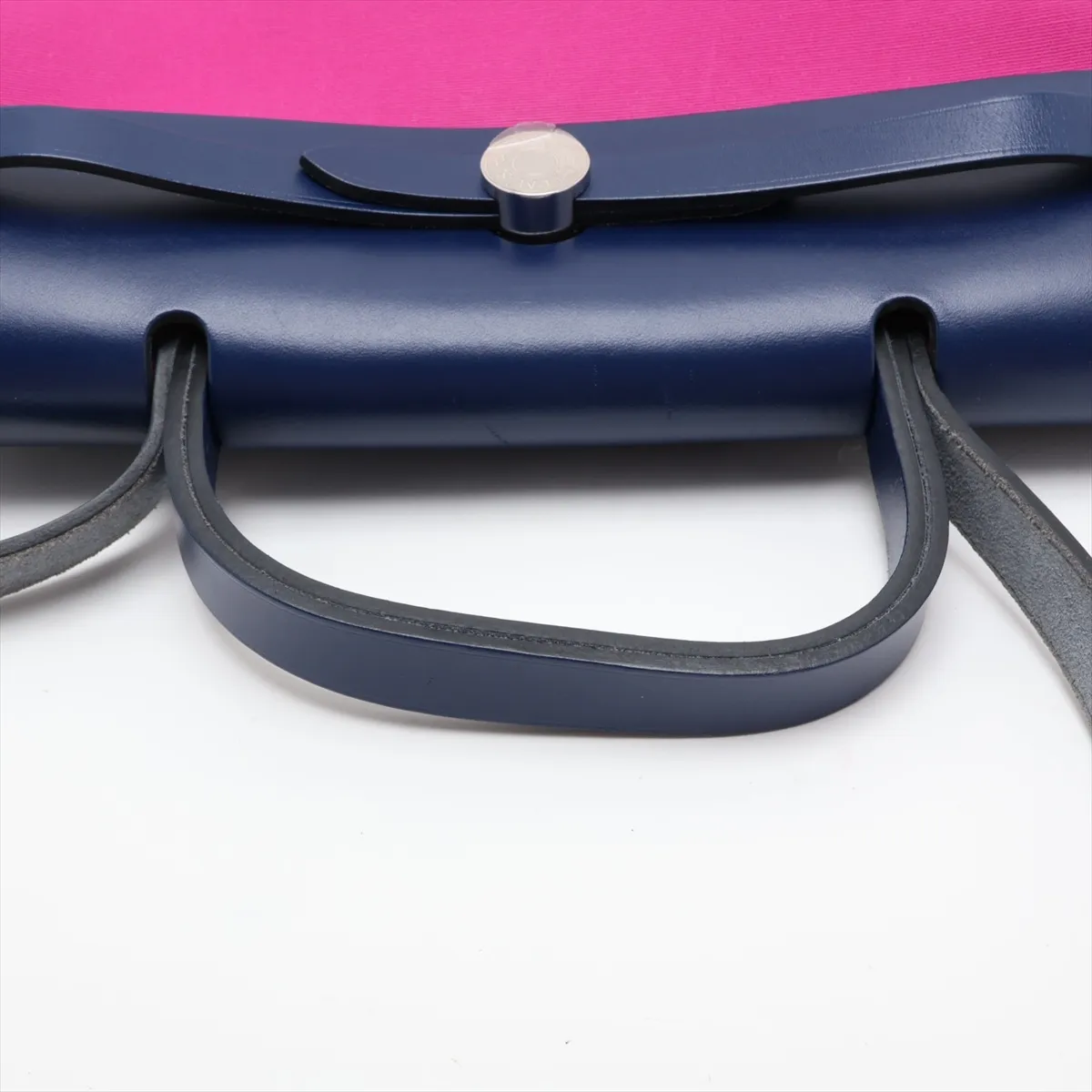 Herbag Zip PM Toile Officier x Vache Hunter Pink x Navy Silver Hardware C: 2018 — view 5