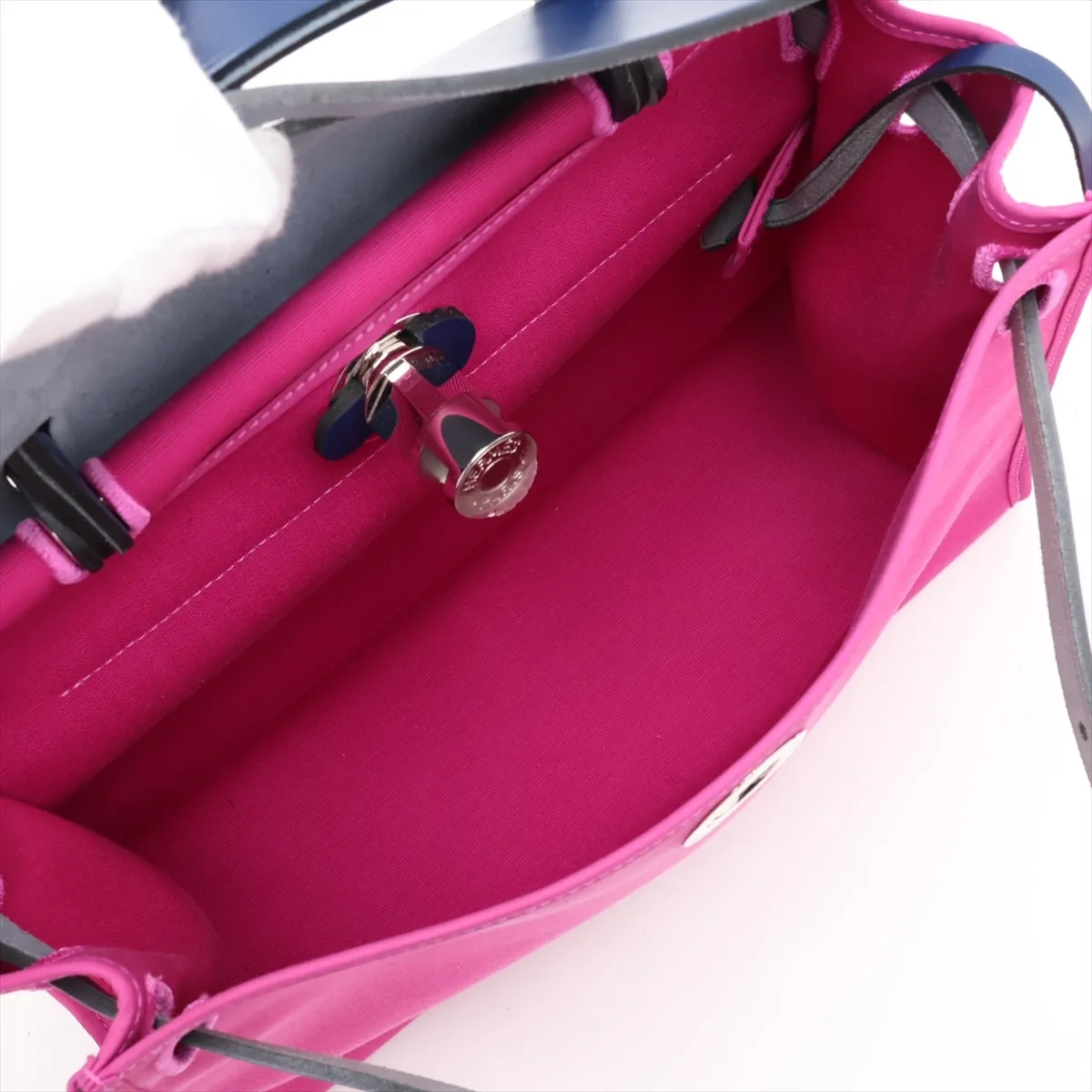 Herbag Zip PM Toile Officier x Vache Hunter Pink x Navy Silver Hardware C: 2018 — view 8