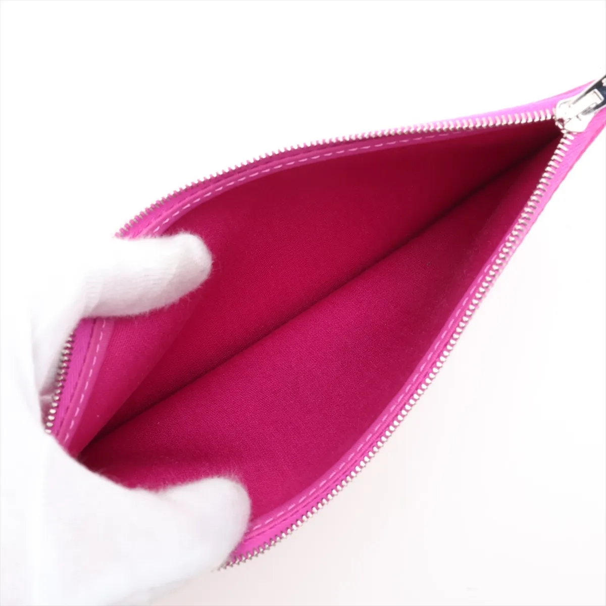 Herbag Zip PM Toile Officier x Vache Hunter Pink x Navy Silver Hardware C: 2018 — view 10