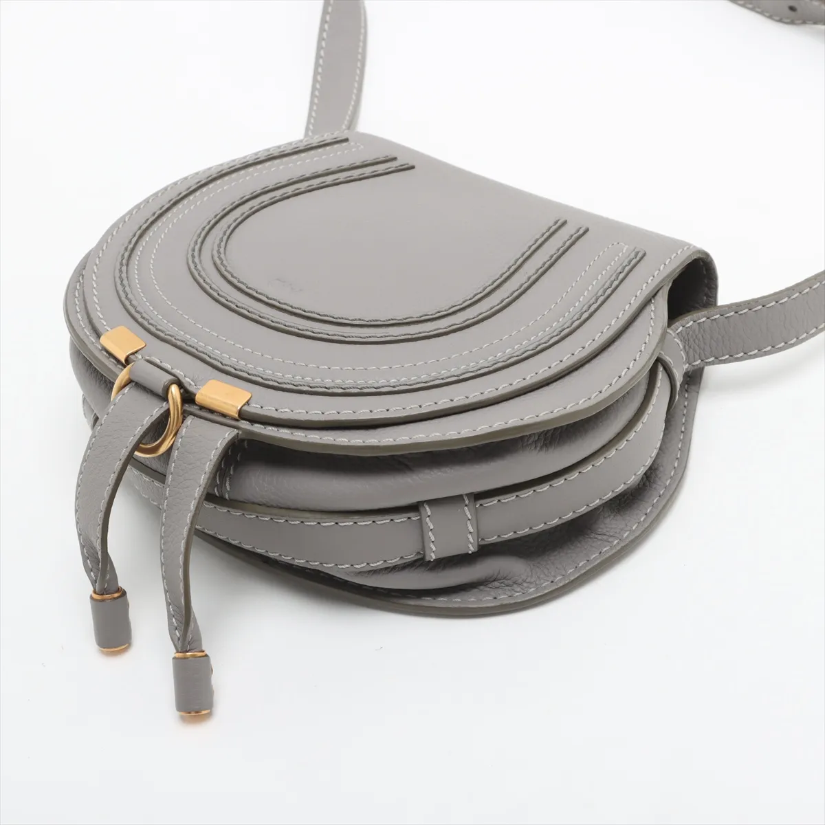 Marcy Mini Leather Shoulder Bag Gray — view 3