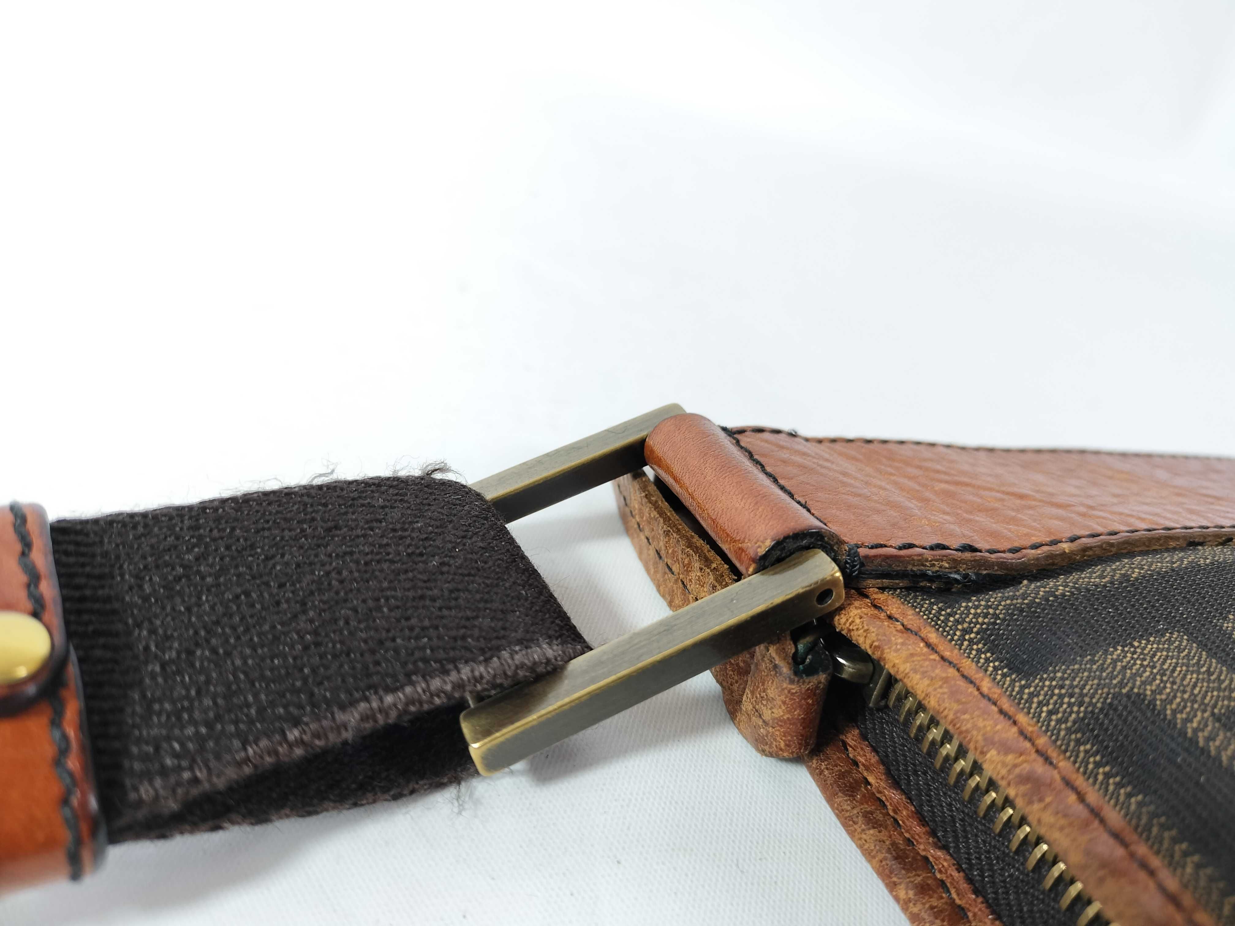 Zucca pattern shoulder bag, Fendi 2305 8BT110 TOK 069, canvas and leather, brown shoulder bag. — view 5