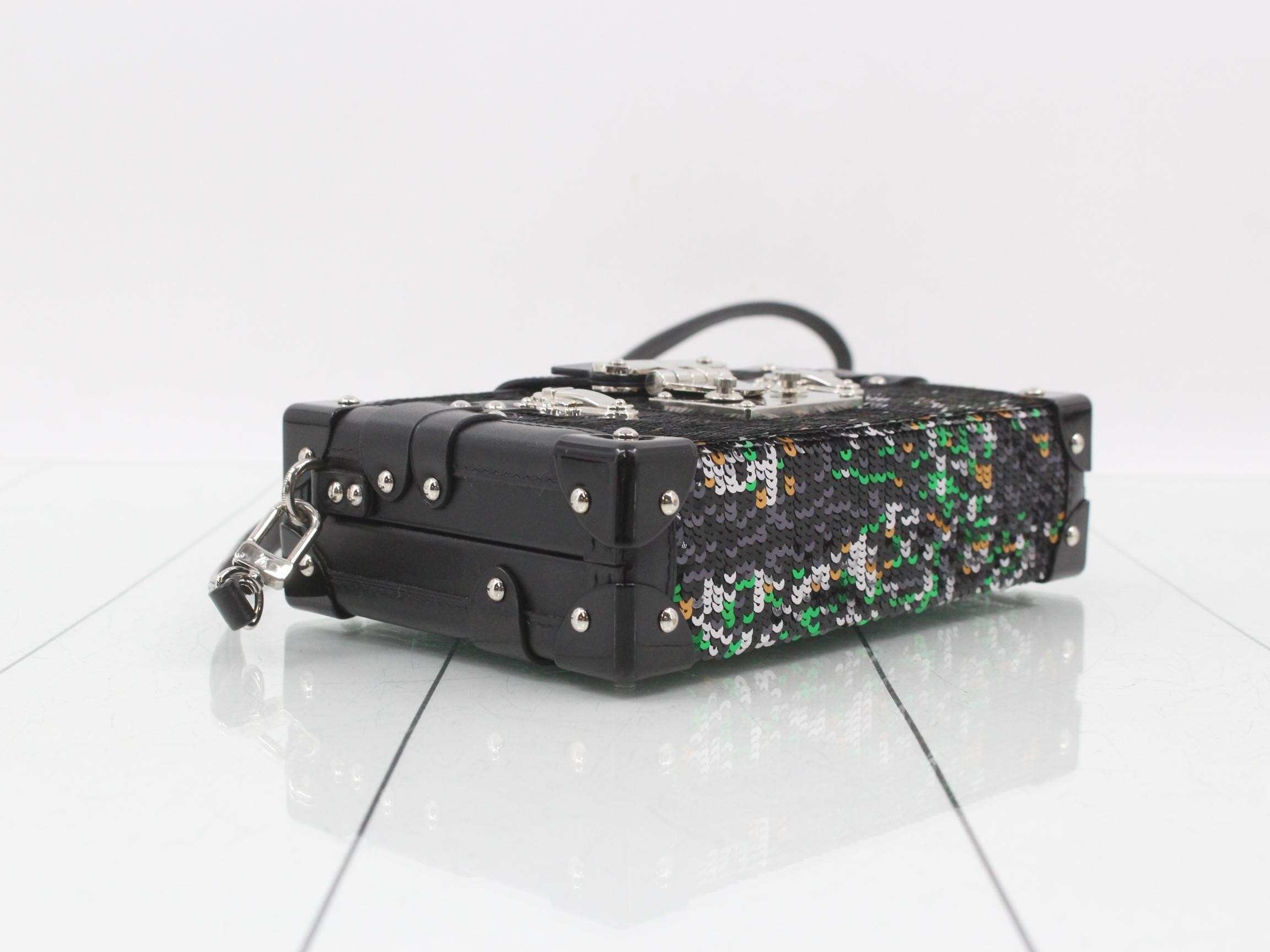 LV Sequin Petite Malle Shoulder Bag, Black — view 5