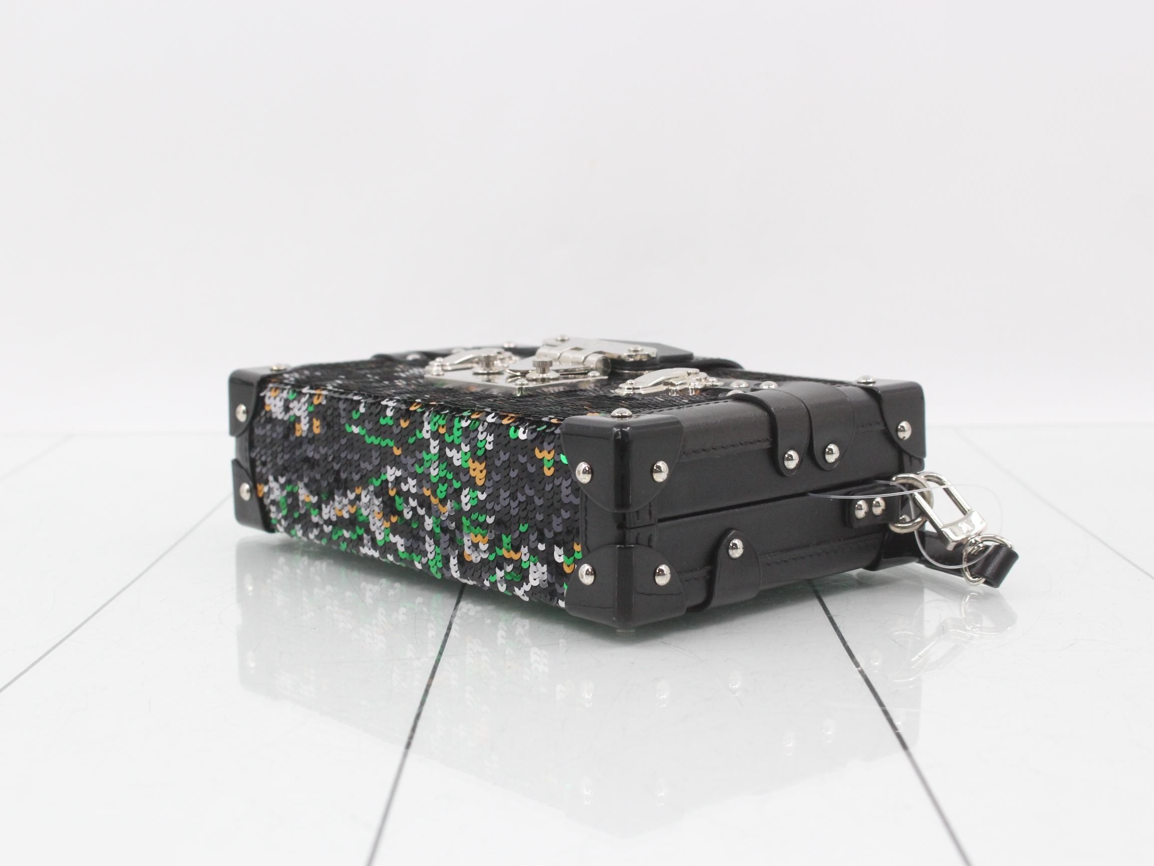 LV Sequin Petite Malle Shoulder Bag, Black — view 6