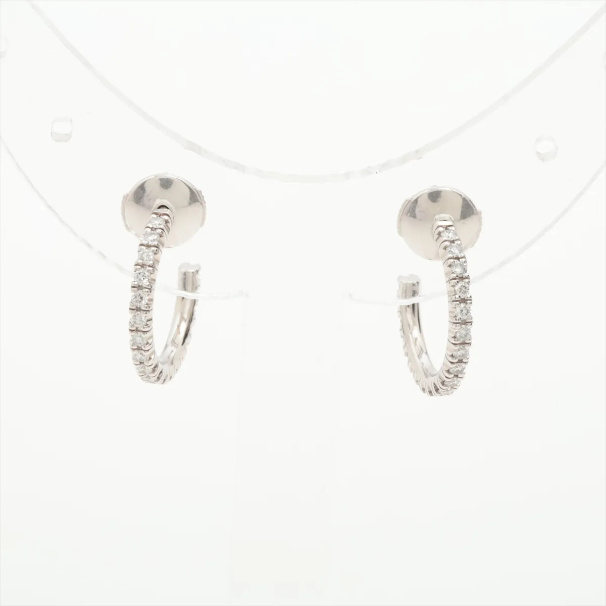 Etincelle de Cartier Diamond Earrings, 750 (WG), 2.7g, VNL901, one earring post slightly bent. — view 2