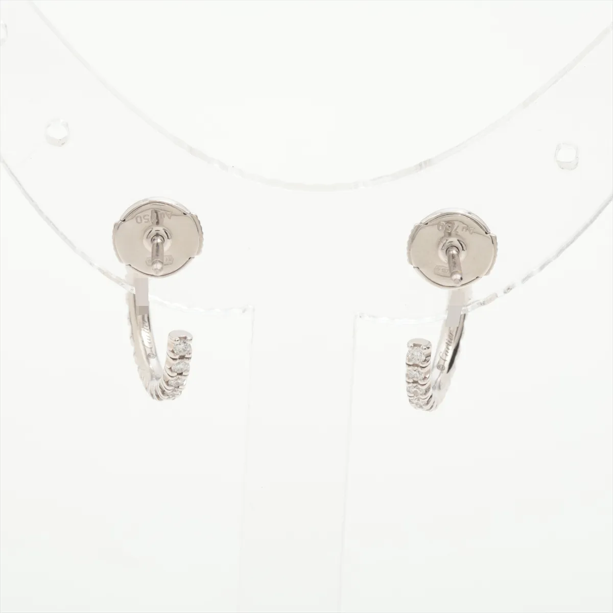 Etincelle de Cartier Diamond Earrings, 750 (WG), 2.7g, VNL901, one earring post slightly bent. — view 3