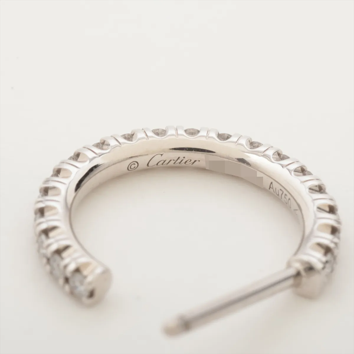 Etincelle de Cartier Diamond Earrings, 750 (WG), 2.7g, VNL901, one earring post slightly bent. — view 5