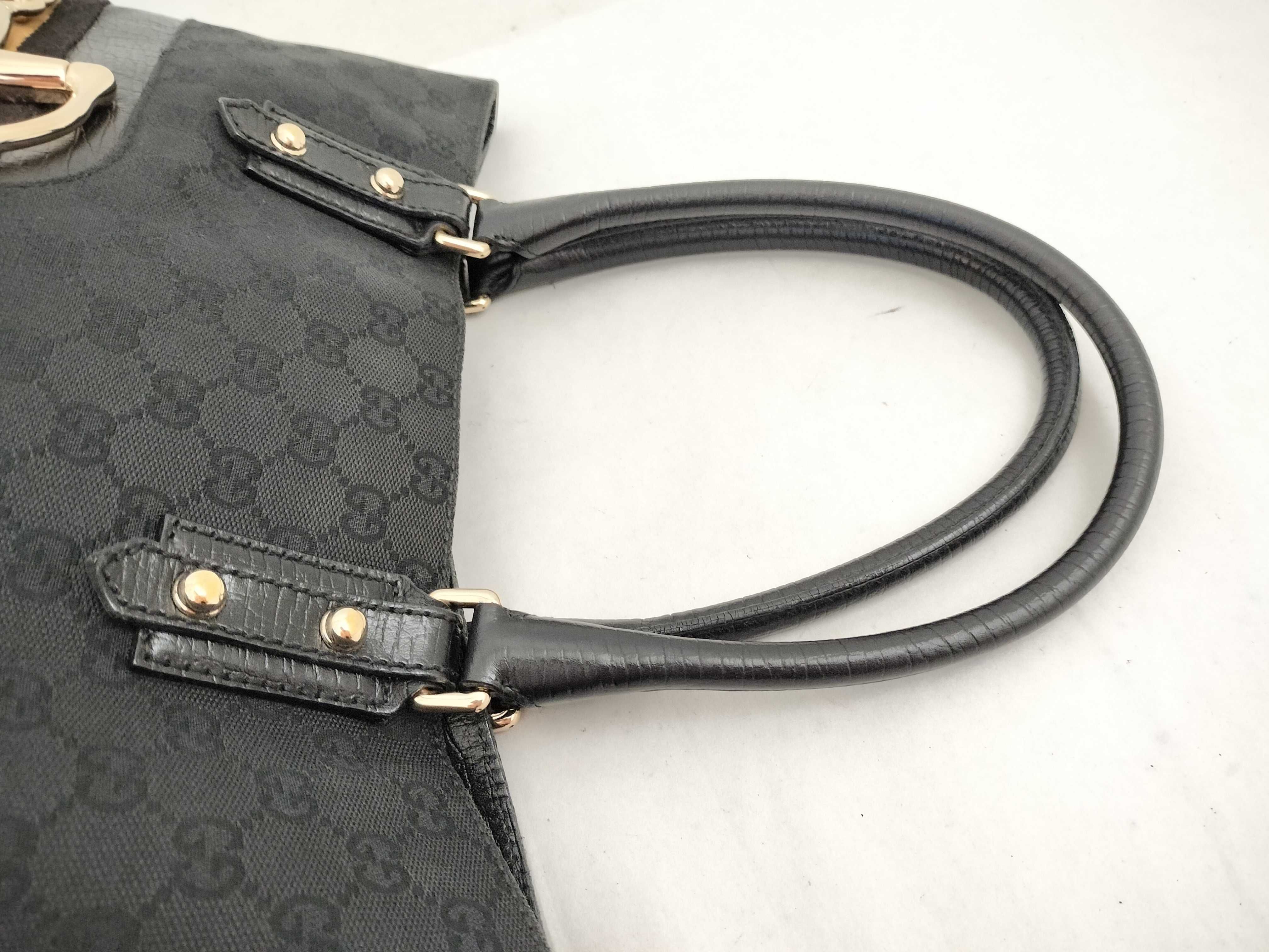 GG Canvas Horsebit Tote Bag (Black) — view 3