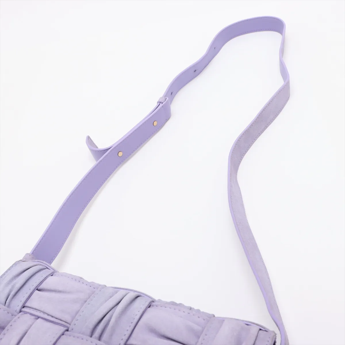 Maxi Intrecciato Padded Cassette Suede Shoulder Bag Purple — view 5