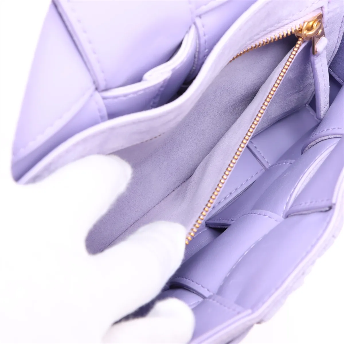 Maxi Intrecciato Padded Cassette Suede Shoulder Bag Purple — view 7