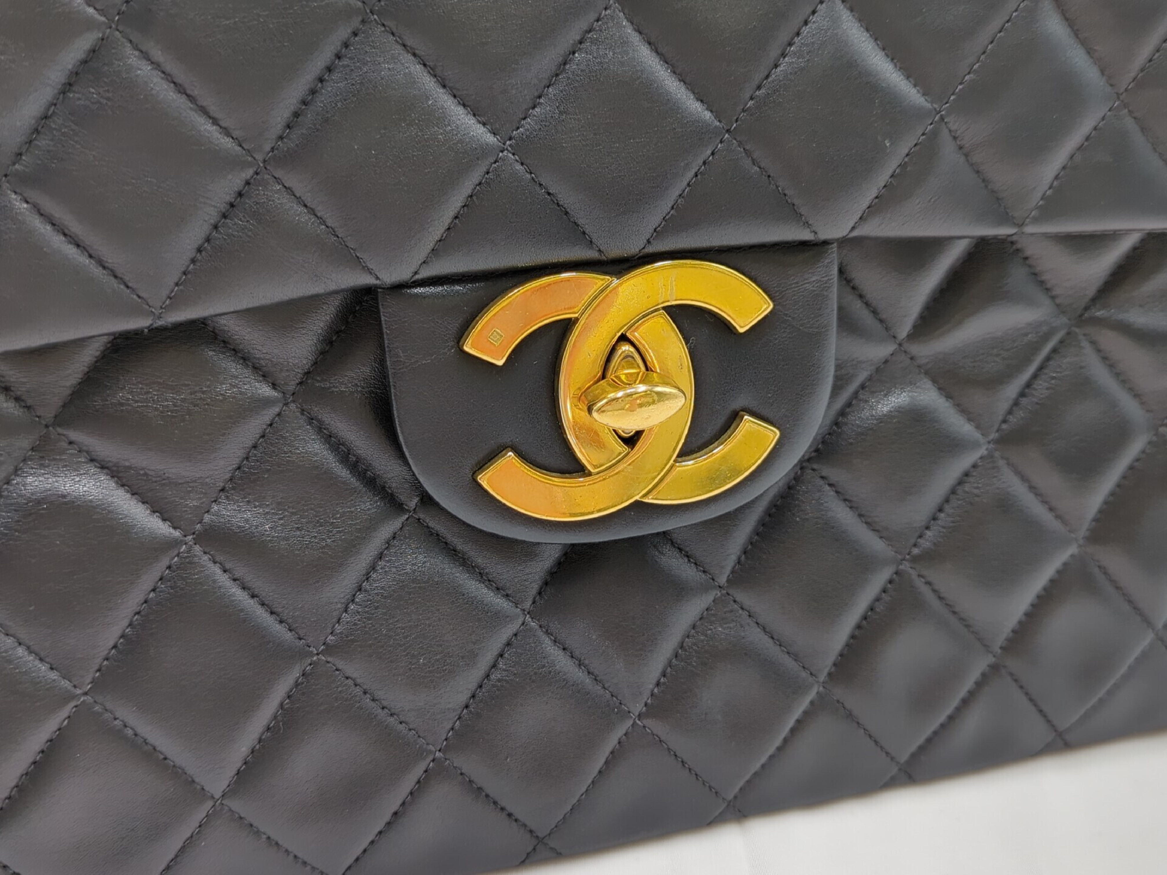 Lambskin Large Matelassé 34 Black Gold Hardware 3 Series Shoulder Bag — view 9
