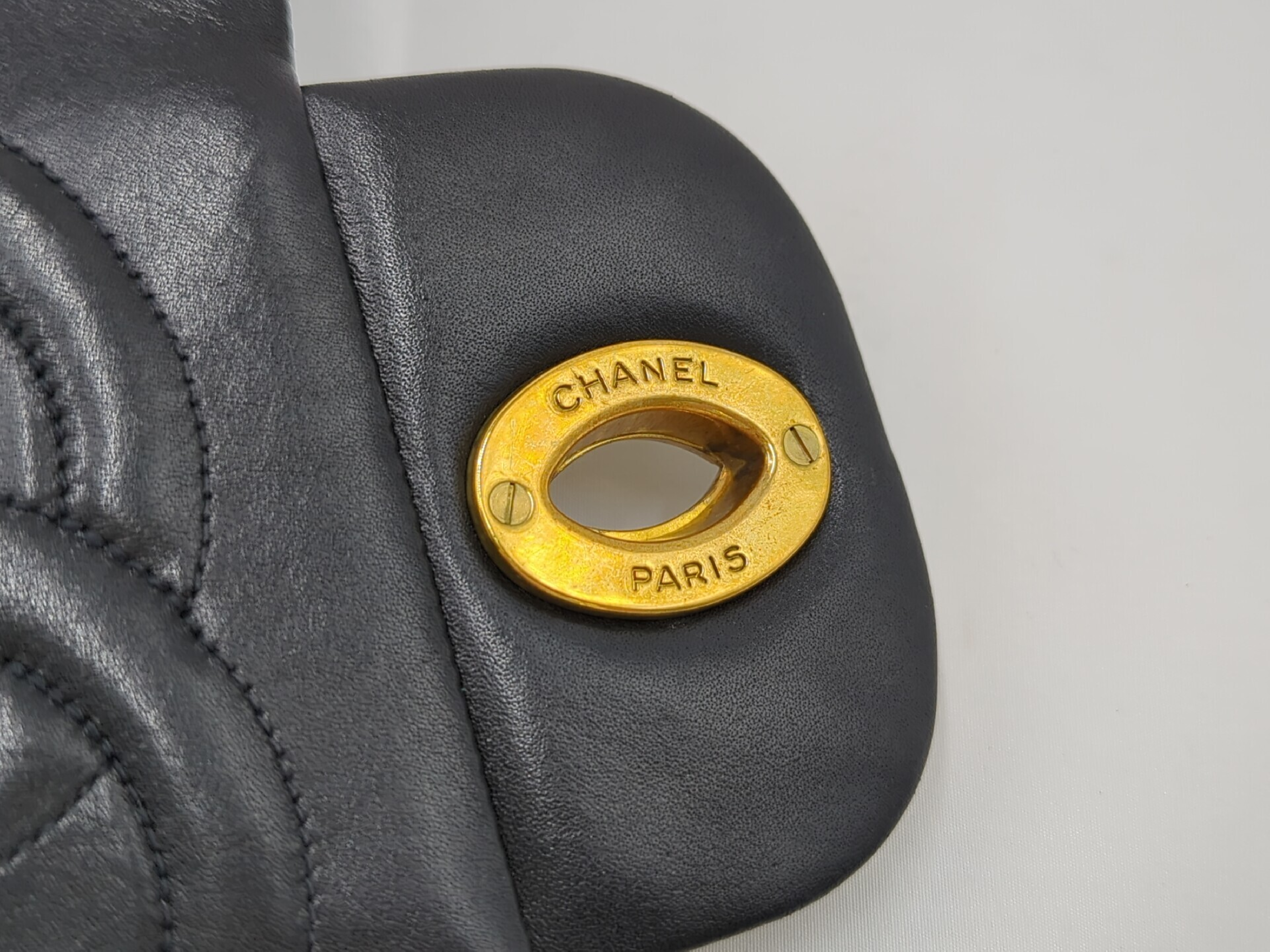 Lambskin Large Matelassé 34 Black Gold Hardware 3 Series Shoulder Bag — view 10