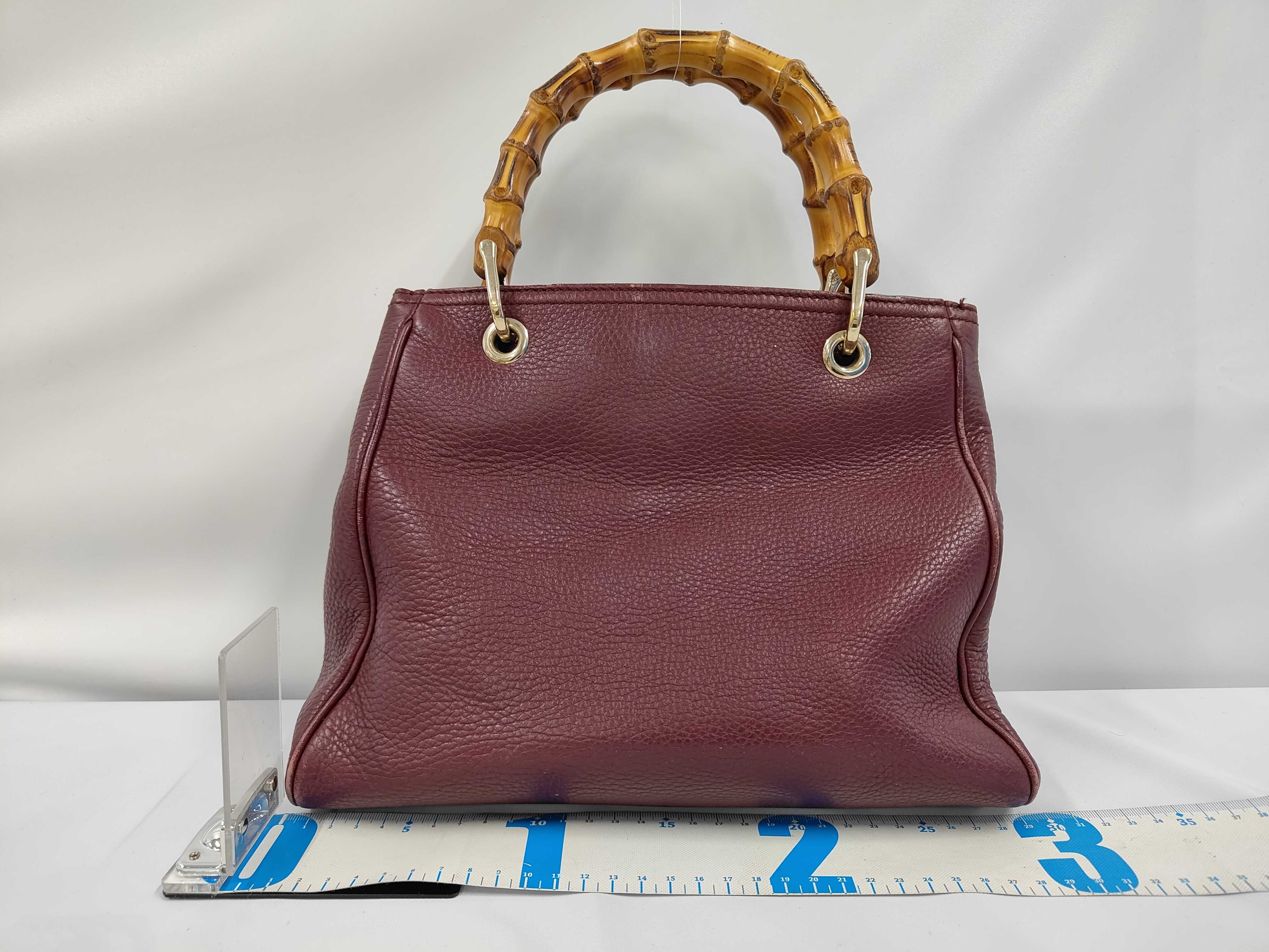 D. Gucci Bamboo Shopper Leather Handbag — view 2