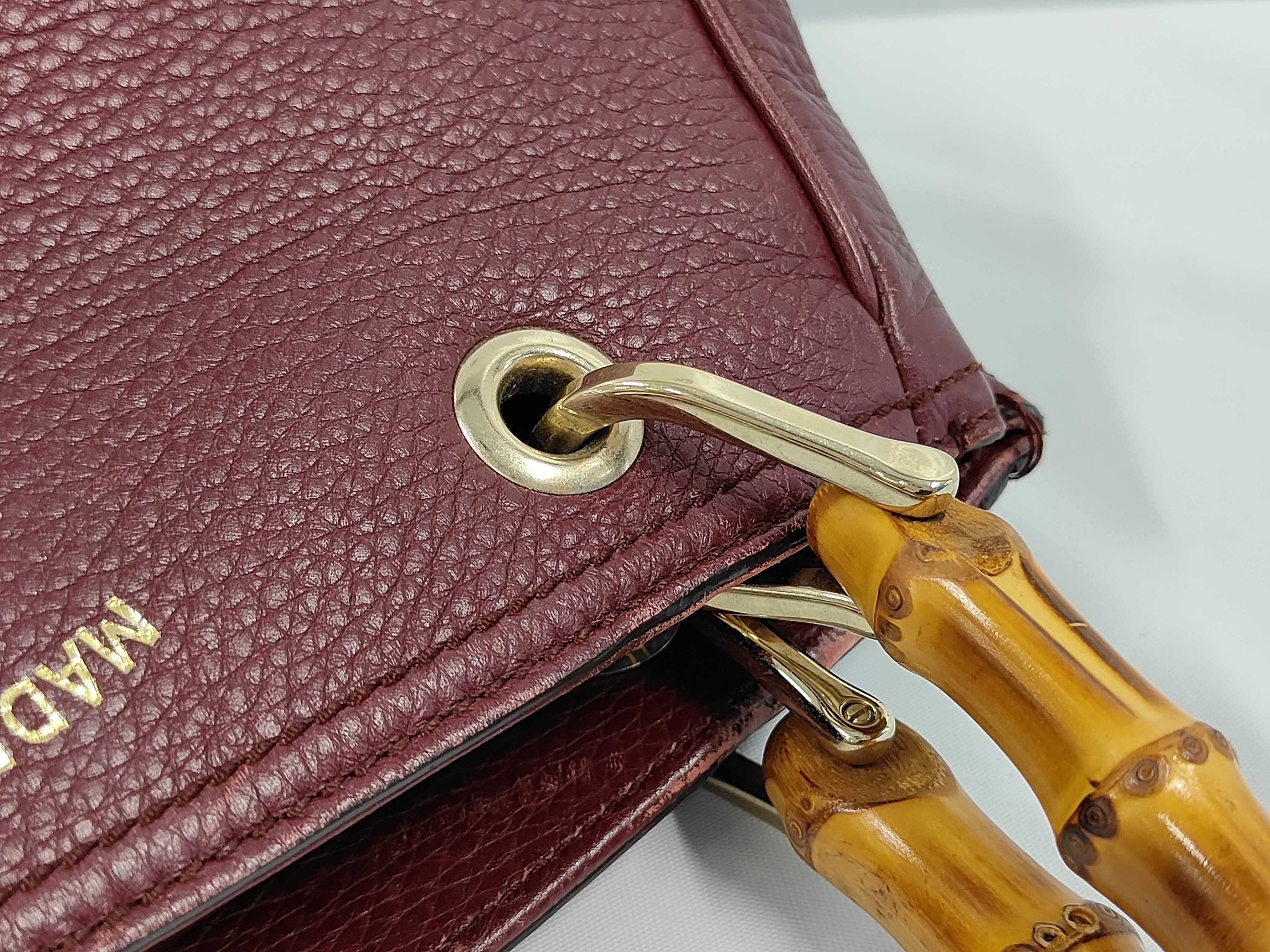 D. Gucci Bamboo Shopper Leather Handbag — view 6