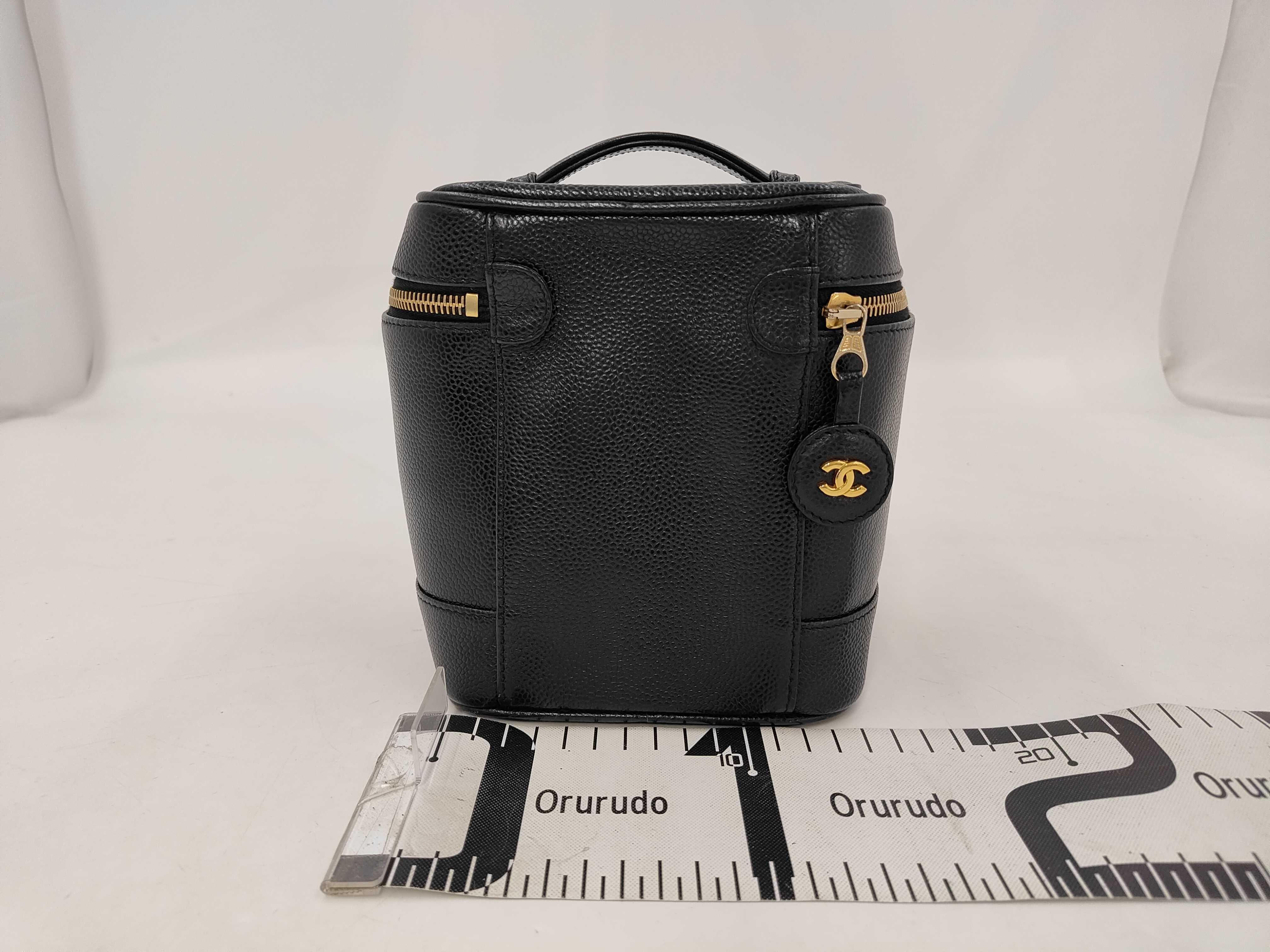 Coco Mark Caviar Skin Vanity Bag Black Gold Hardware 7577188 Serial Number 7 Series Handbag — view 2
