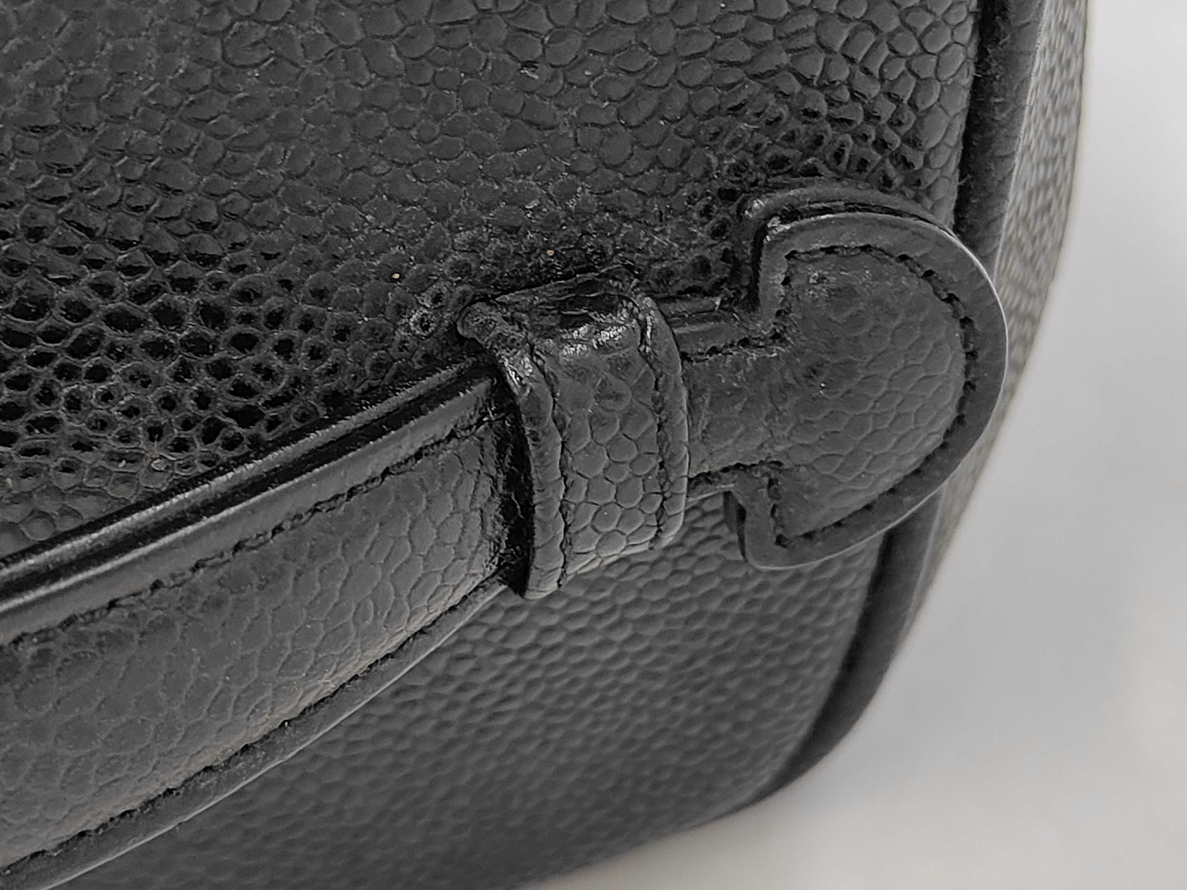 Coco Mark Caviar Skin Vanity Bag Black Gold Hardware 7577188 Serial Number 7 Series Handbag — view 7