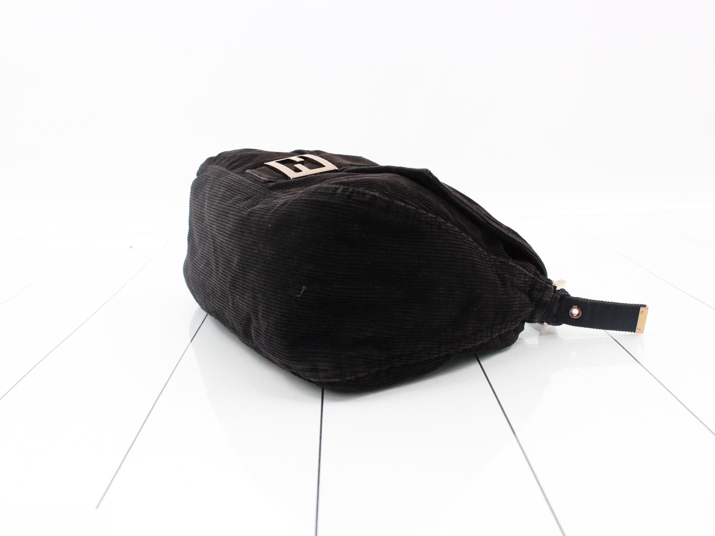 Baguette Shoulder Bag, Corduroy, Black — view 6