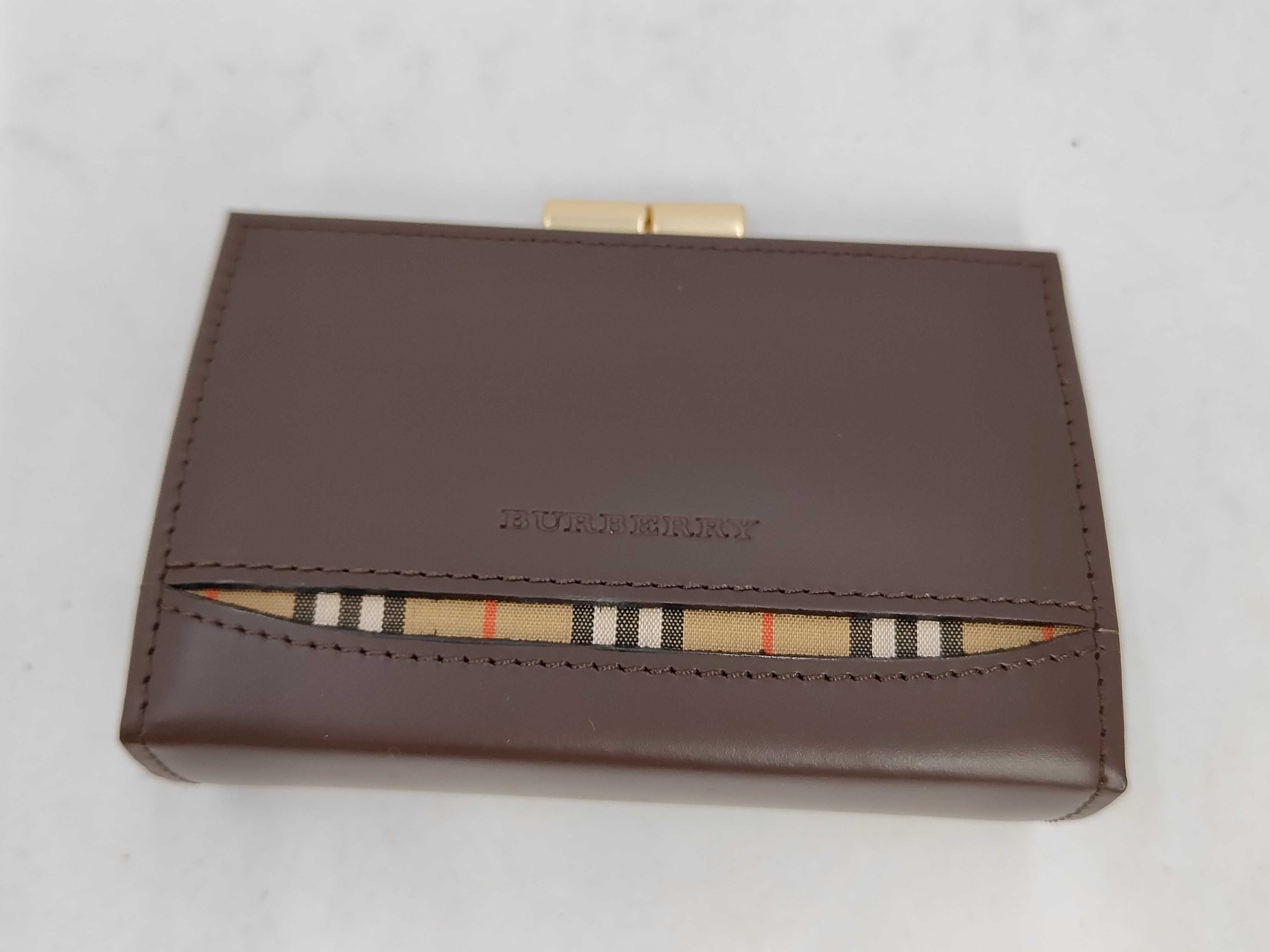Leather Coin Purse with Nova Check Pattern