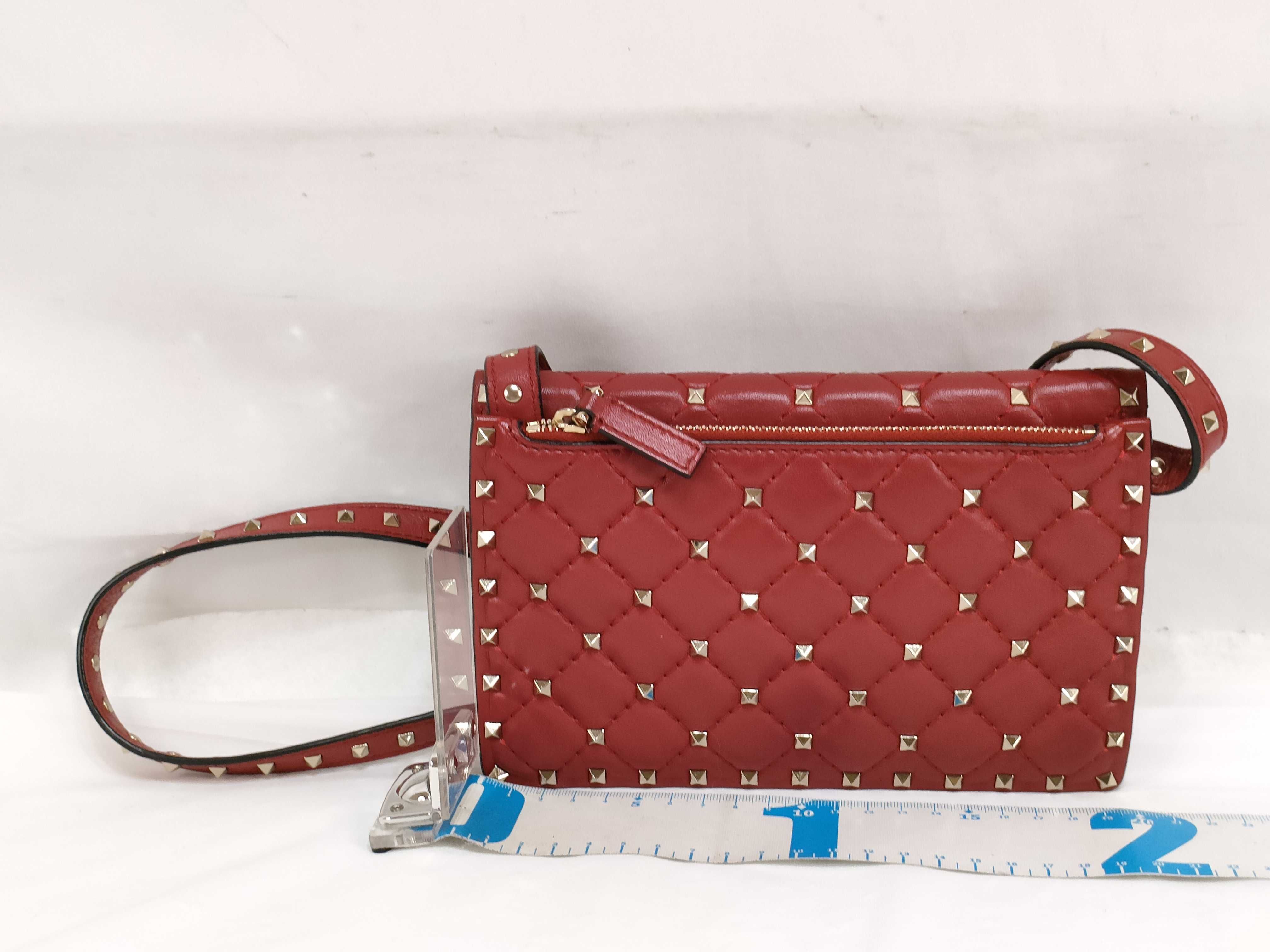 KR- Rockstud Slim Mini Bag Red Shoulder Bag — view 2