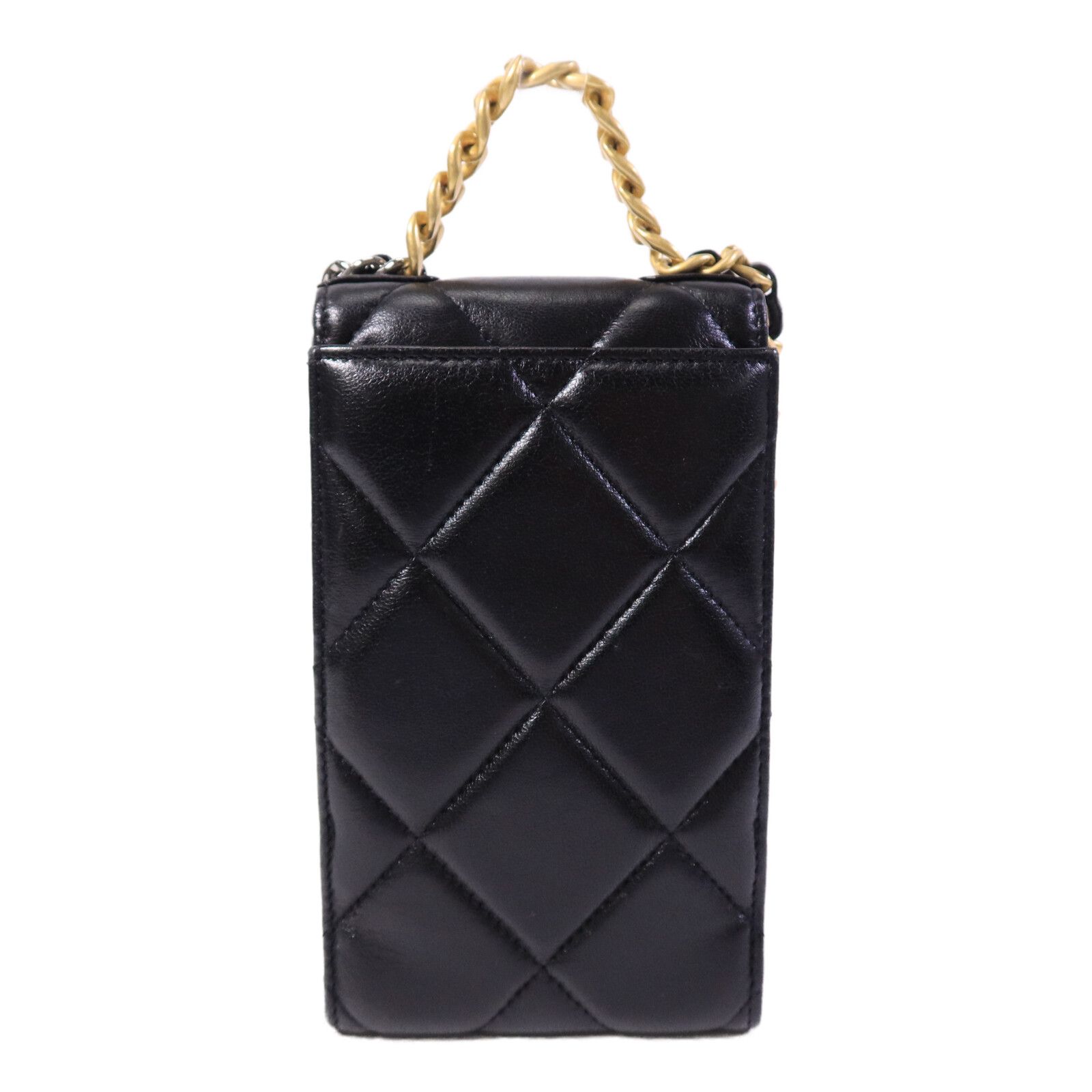 Lambskin Leather 19 Phone Holder/Bag w/Chain Strap — view 2