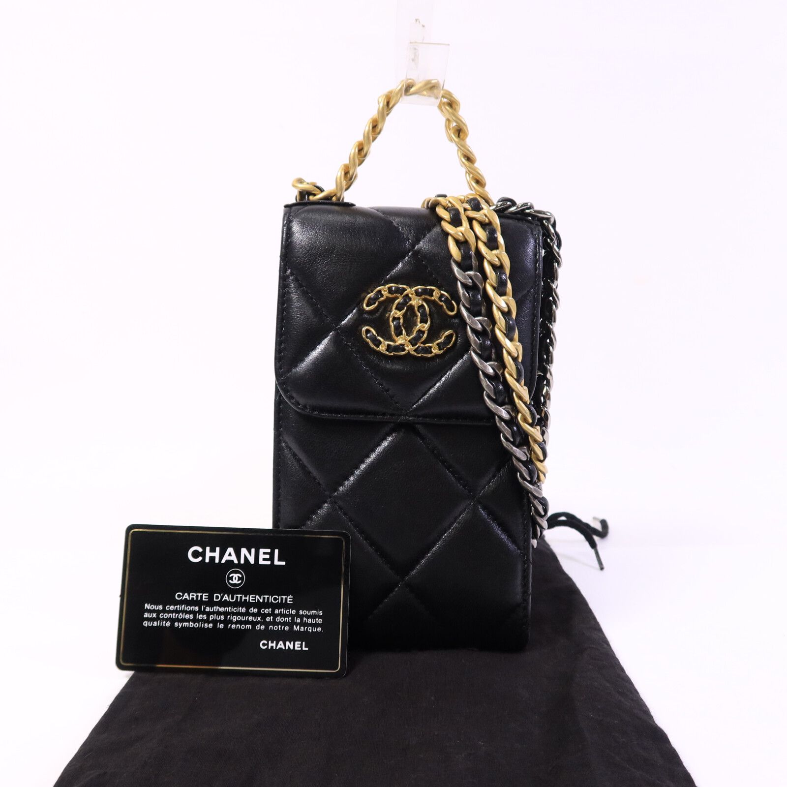 Lambskin Leather 19 Phone Holder/Bag w/Chain Strap — view 9