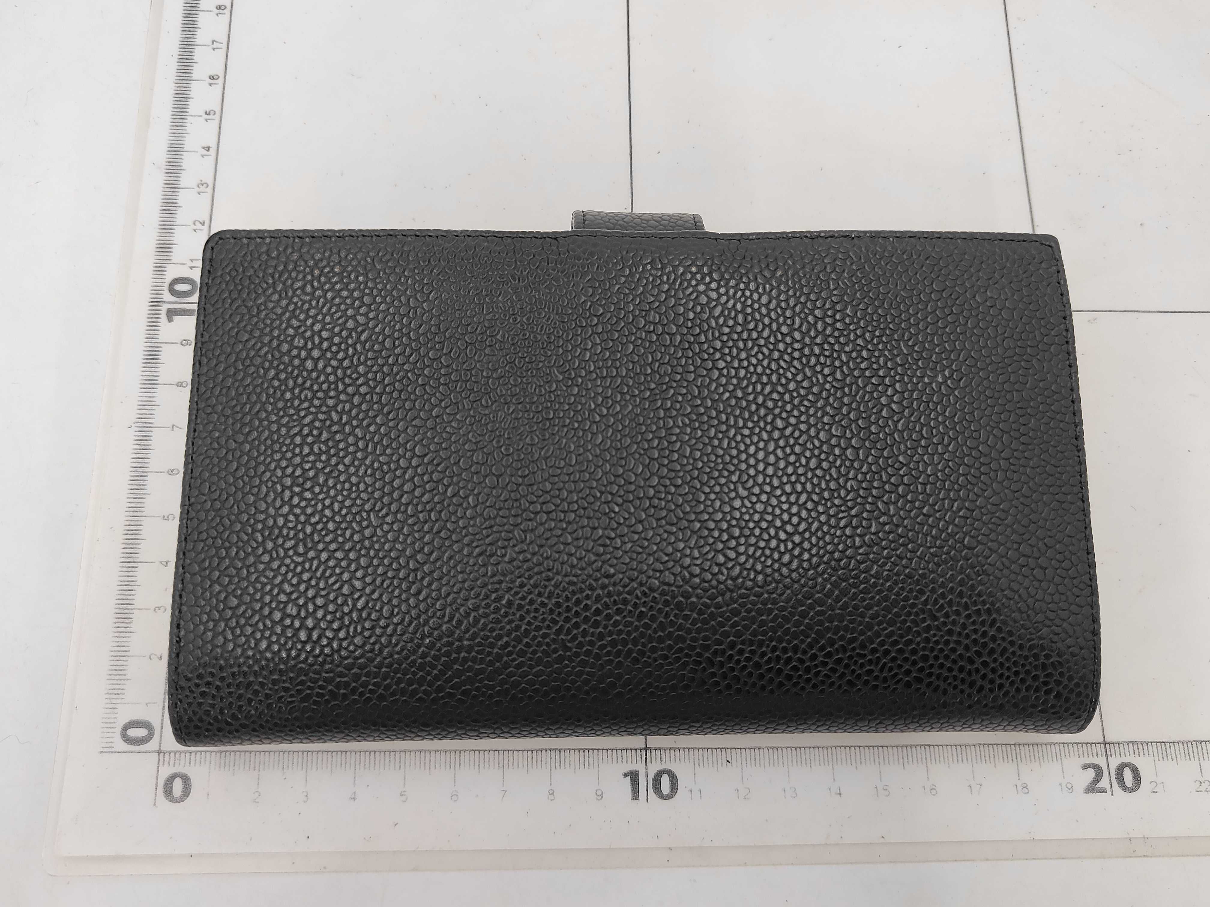 Caviar Leather Clasp Long Wallet, Black, No. 10118295 — view 2