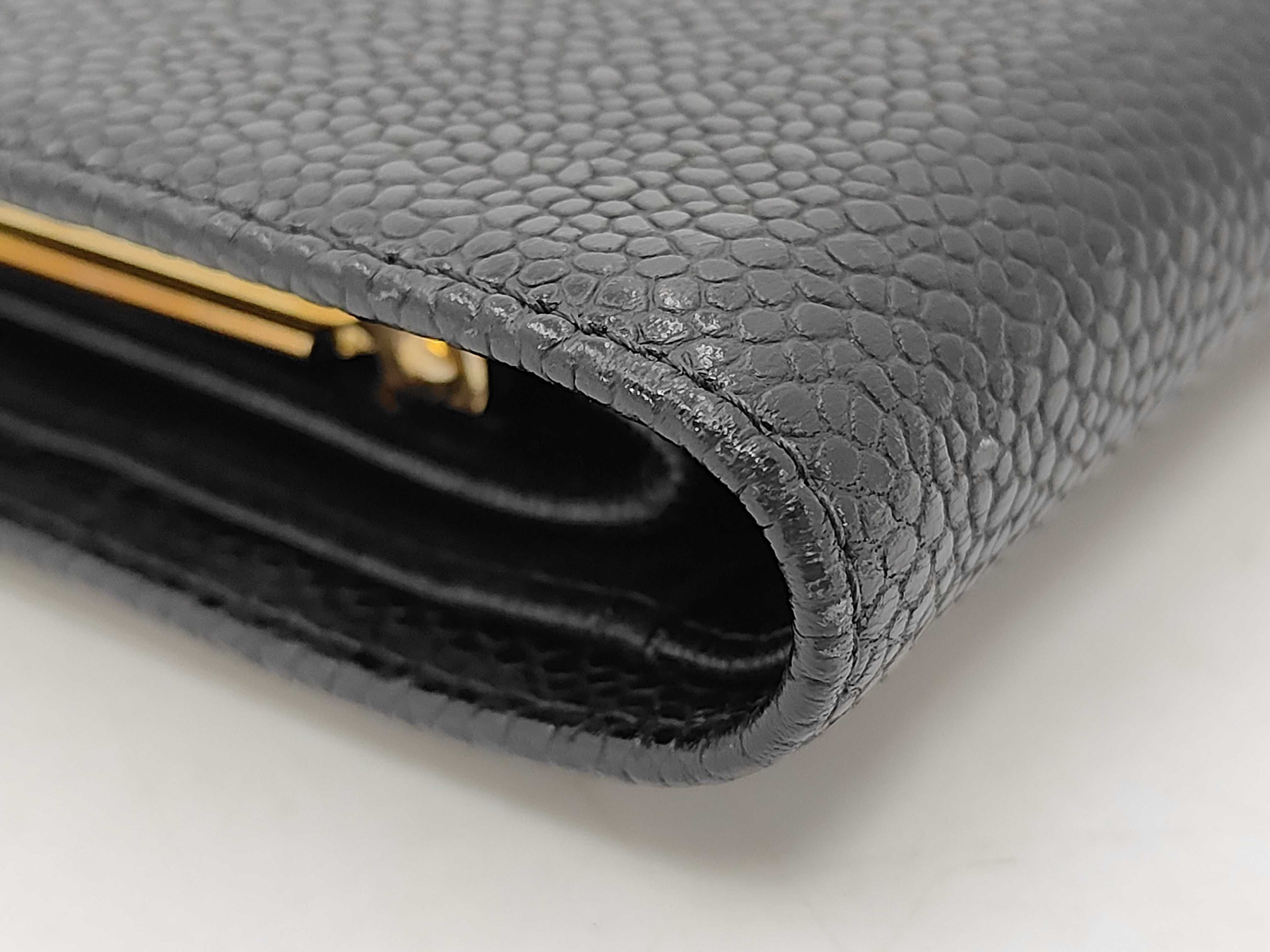 Caviar Leather Clasp Long Wallet, Black, No. 10118295 — view 3
