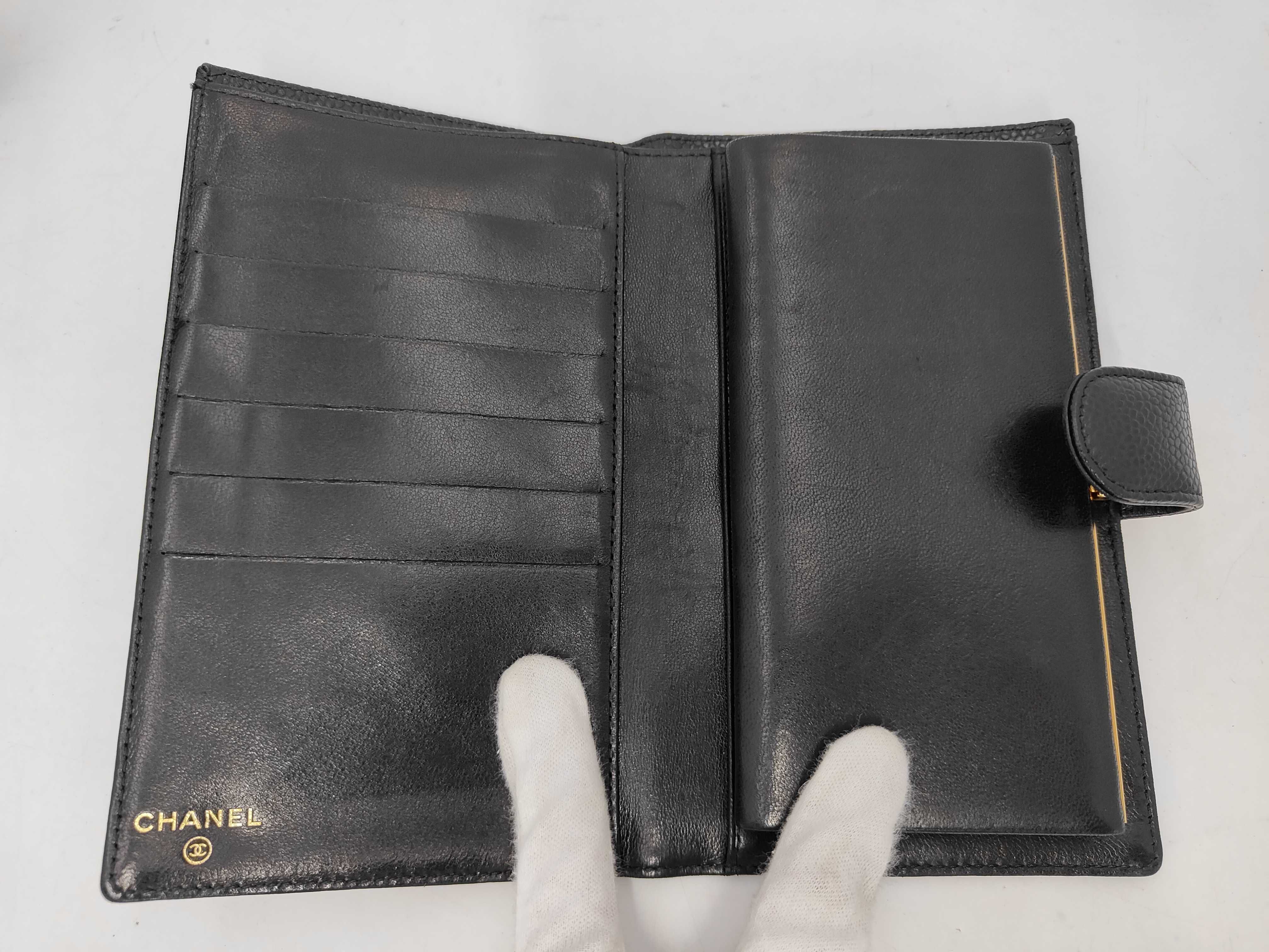 Caviar Leather Clasp Long Wallet, Black, No. 10118295 — view 5