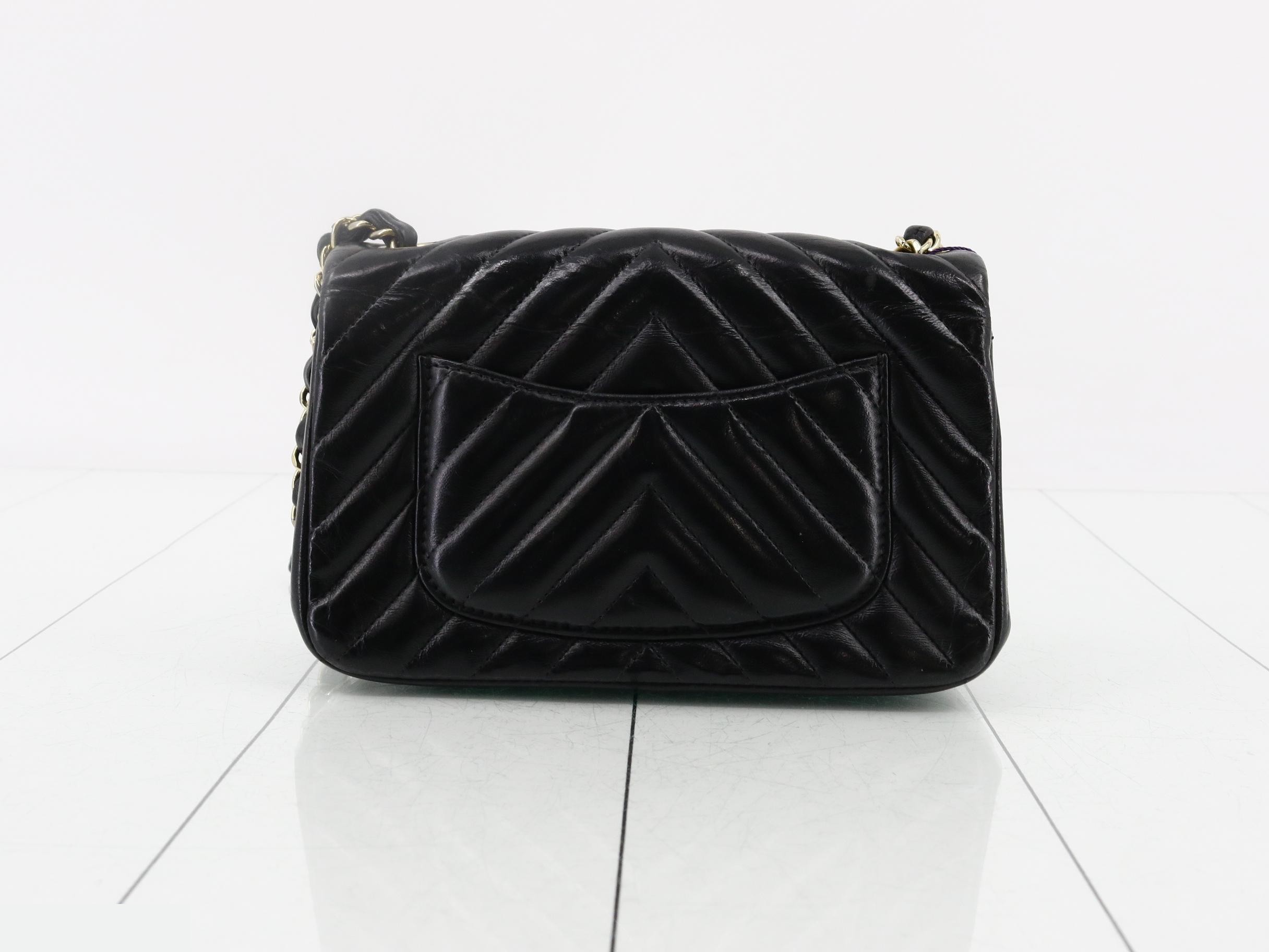 V-stitch Mini Matelassé Lambskin Shoulder Bag — view 2