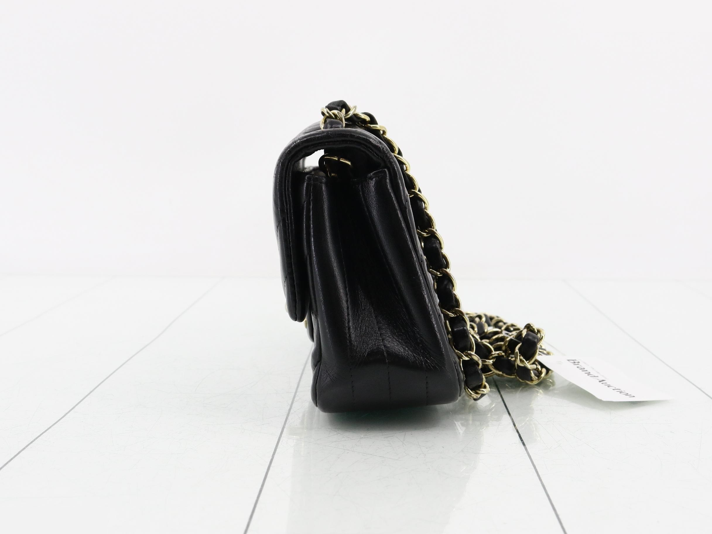 V-stitch Mini Matelassé Lambskin Shoulder Bag — view 3