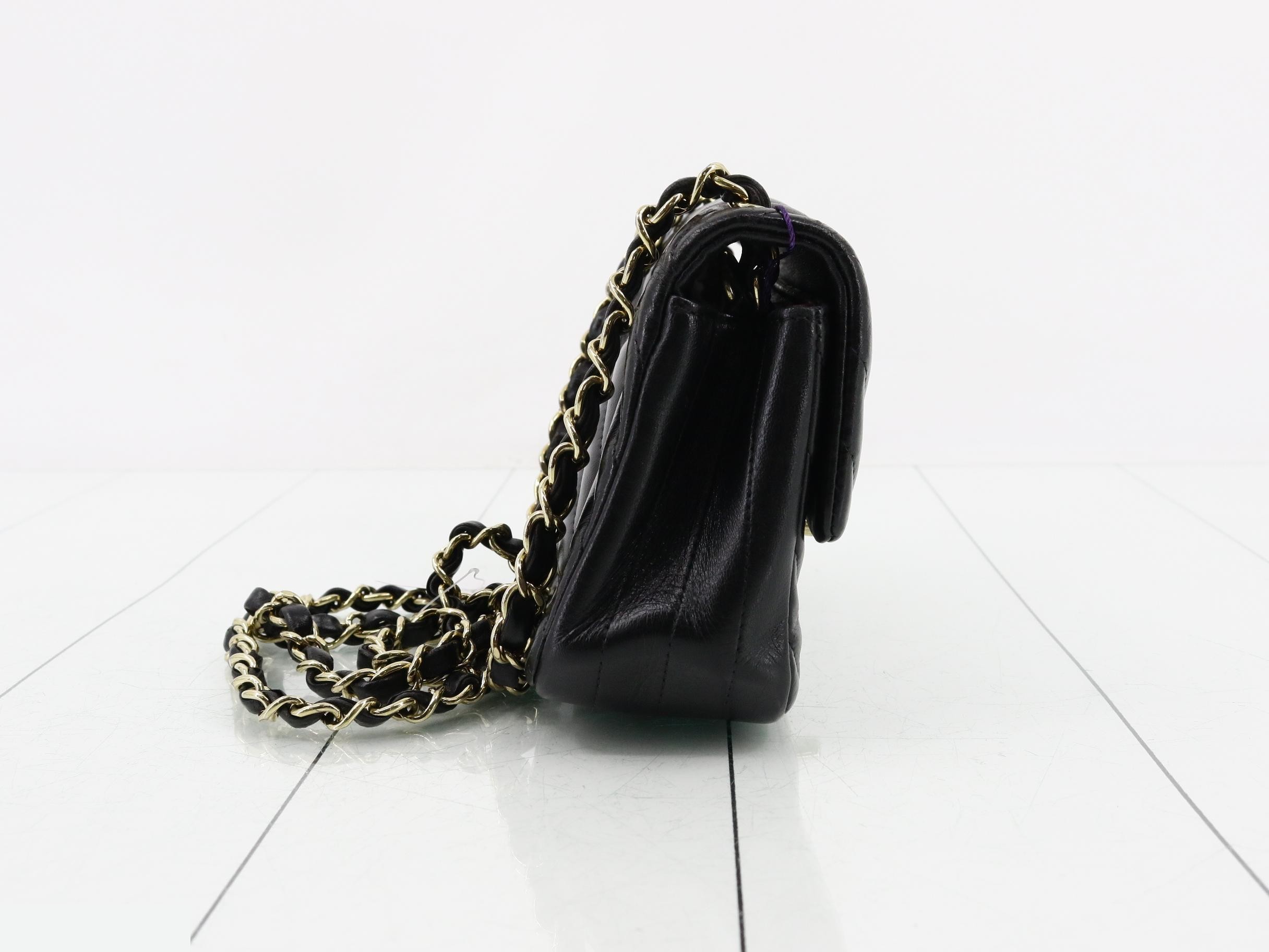 V-stitch Mini Matelassé Lambskin Shoulder Bag — view 4