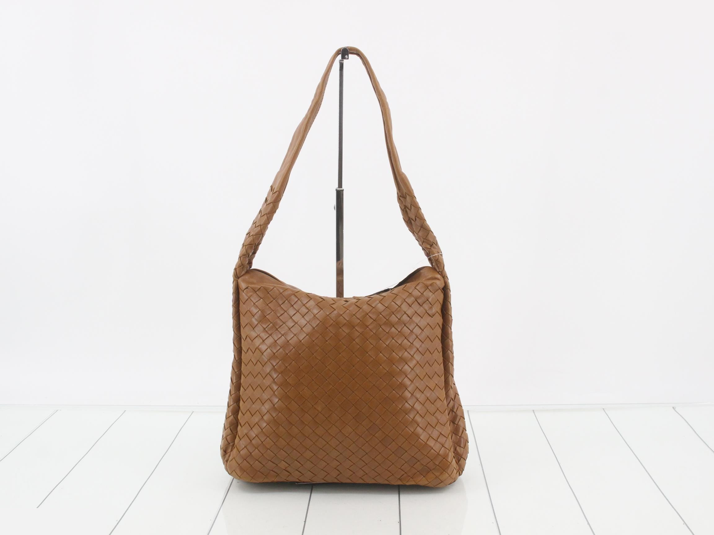 Intrecciato leather one shoulder bag brown — view 2