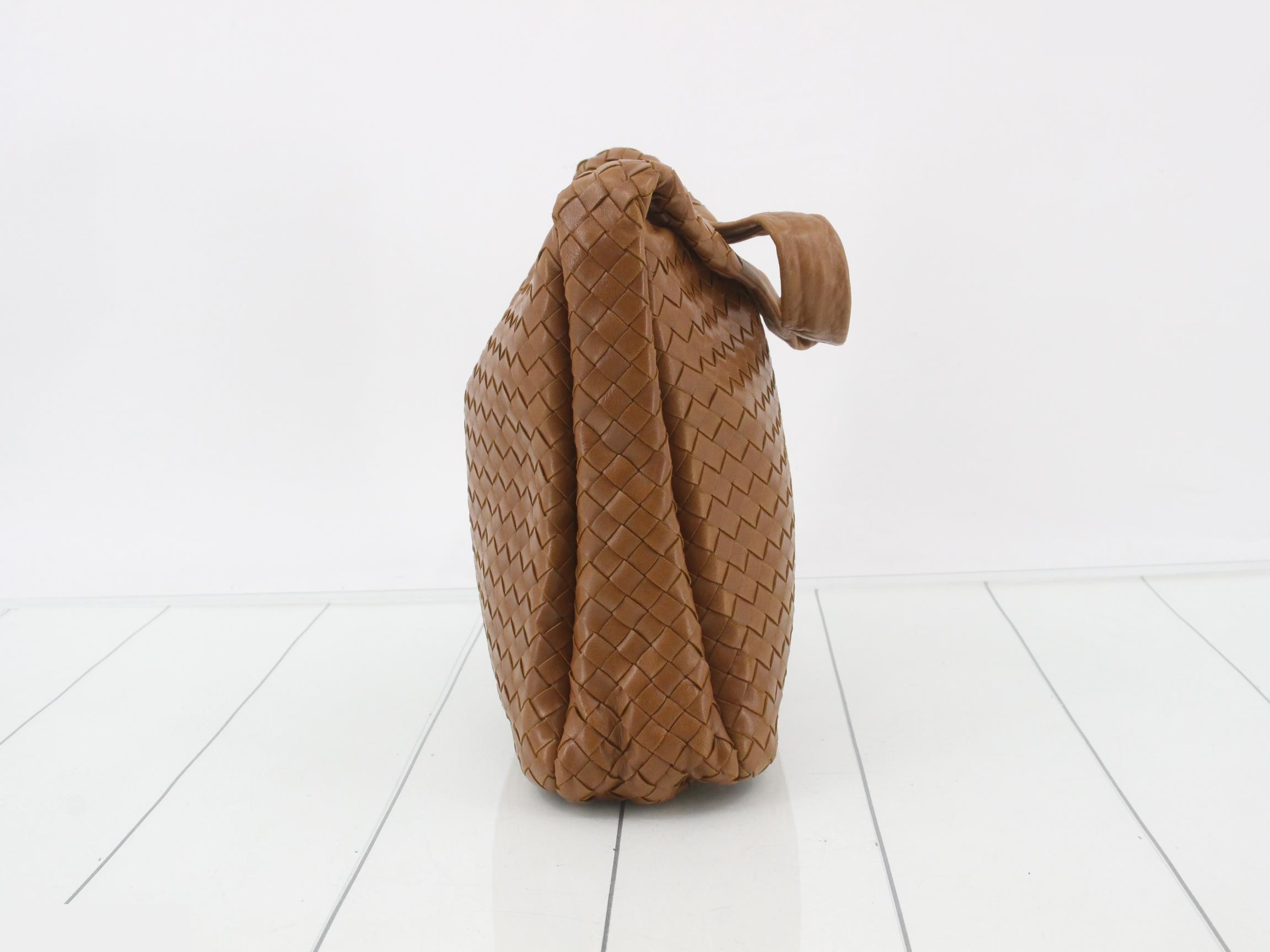 Intrecciato leather one shoulder bag brown — view 3