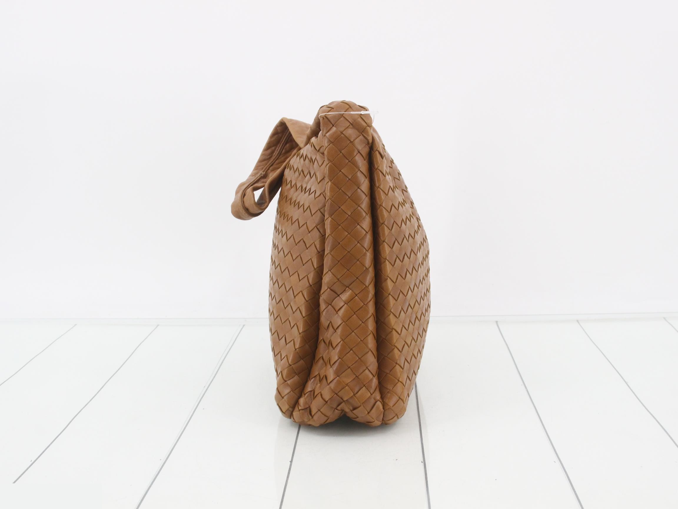 Intrecciato leather one shoulder bag brown — view 4
