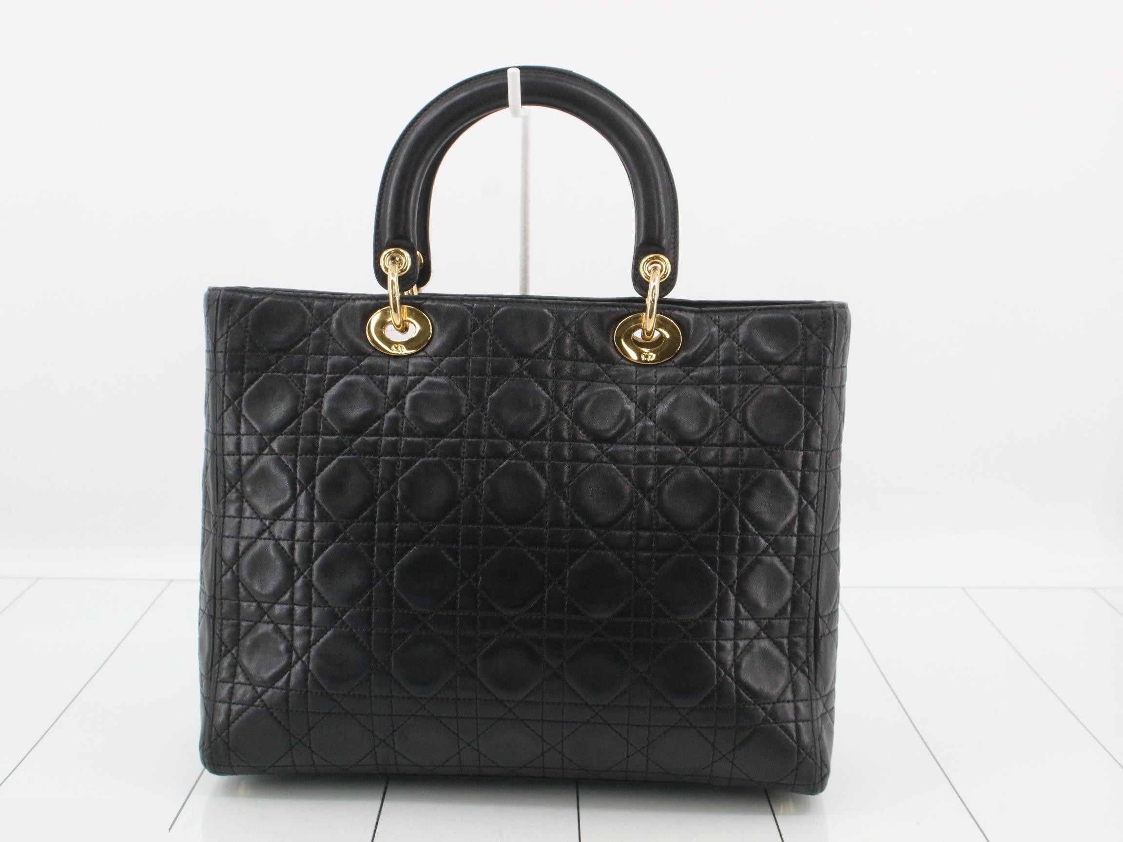 Lady Dior Large Cannage Cowhide Leather Black — view 2