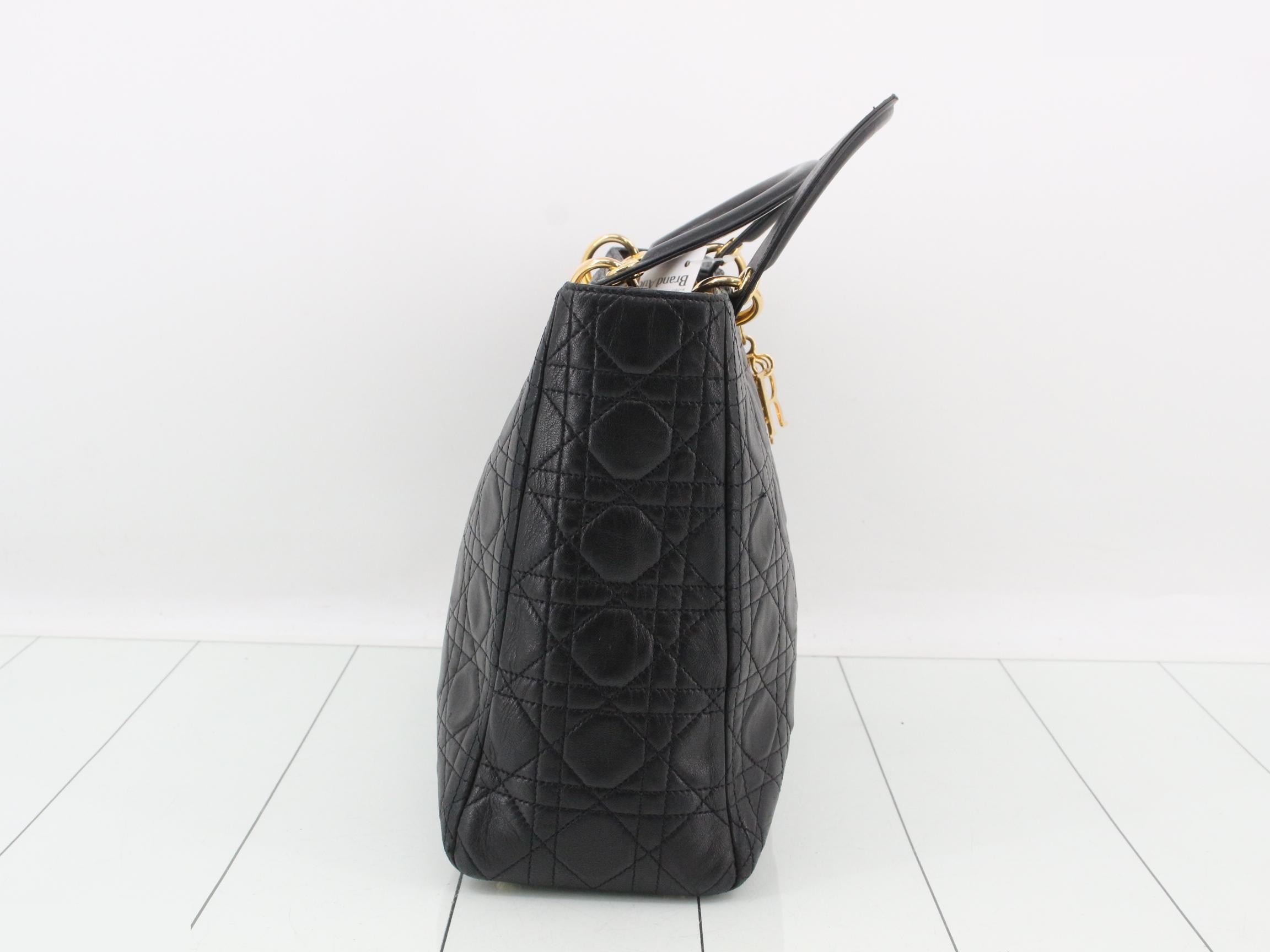 Lady Dior Large Cannage Cowhide Leather Black — view 4