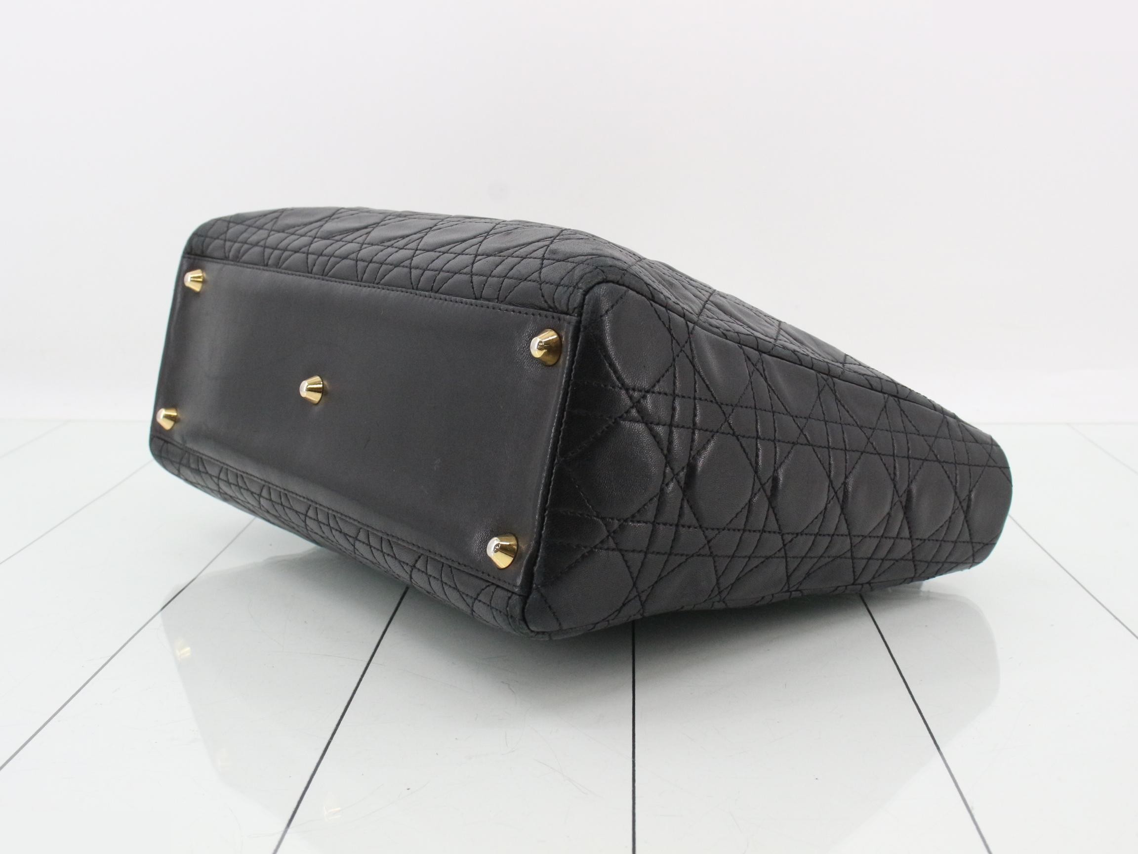 Lady Dior Large Cannage Cowhide Leather Black — view 6