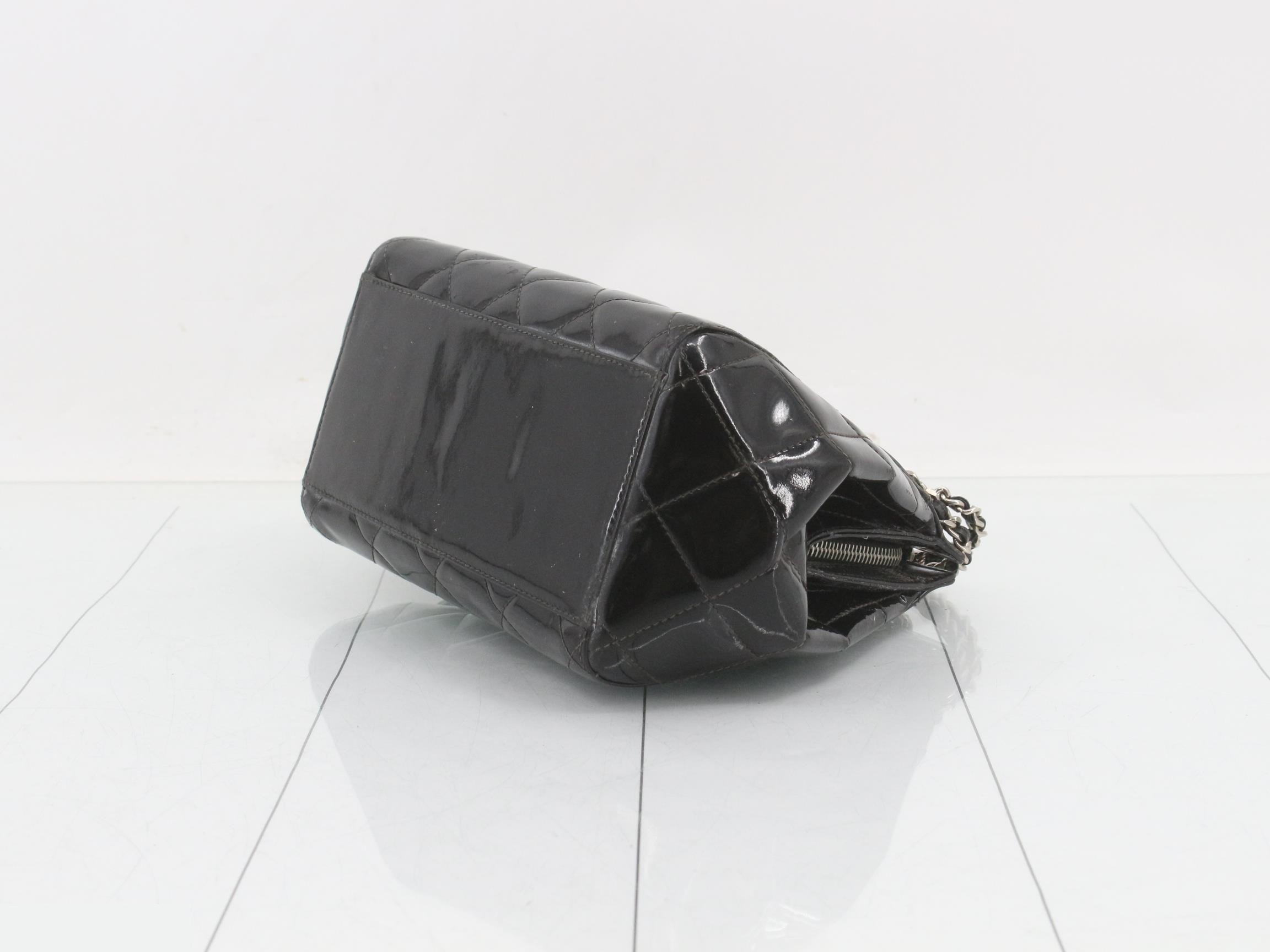 Coco Mark Patent Leather Chain Shoulder Bag — view 6
