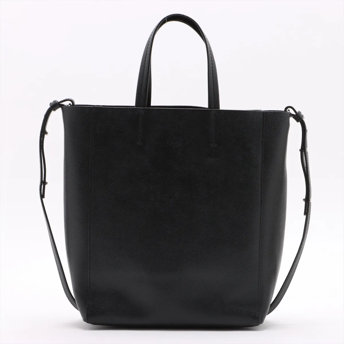 Vertical Cabas Small Leather 2WAY Tote Bag Black — view 2