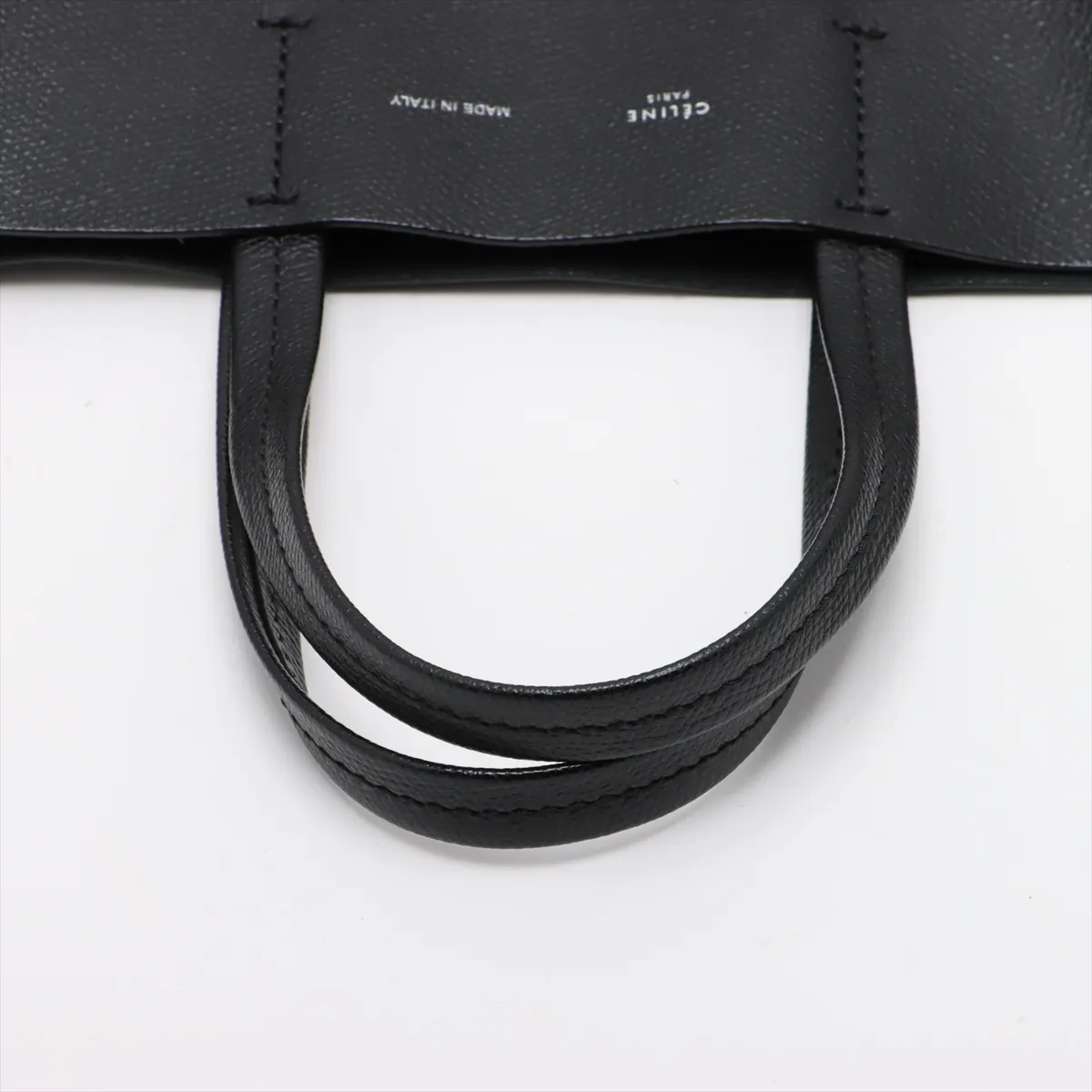 Vertical Cabas Small Leather 2WAY Tote Bag Black — view 5