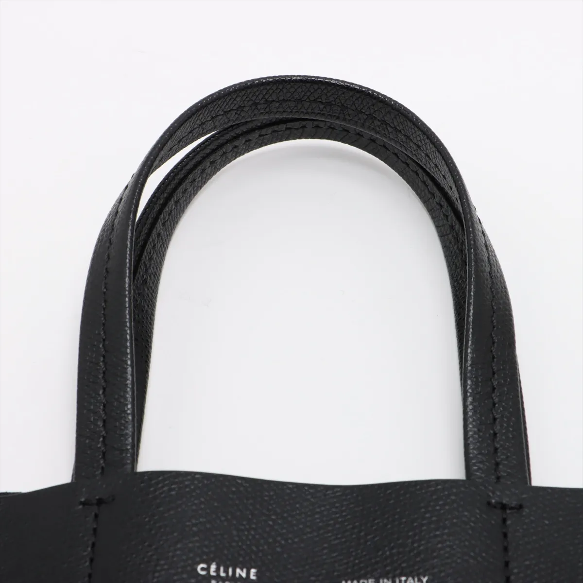 Vertical Cabas Small Leather 2WAY Tote Bag Black — view 6