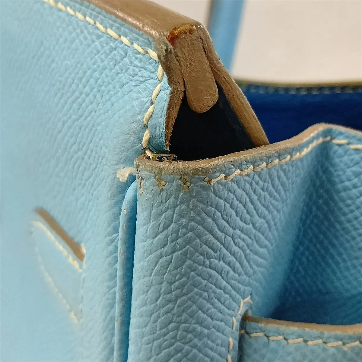 [Individually packaged] Hermes Candy Birkin 35 Veau Epsom Celeste x Mykonos Silver Hardware O: 2011 — view 14