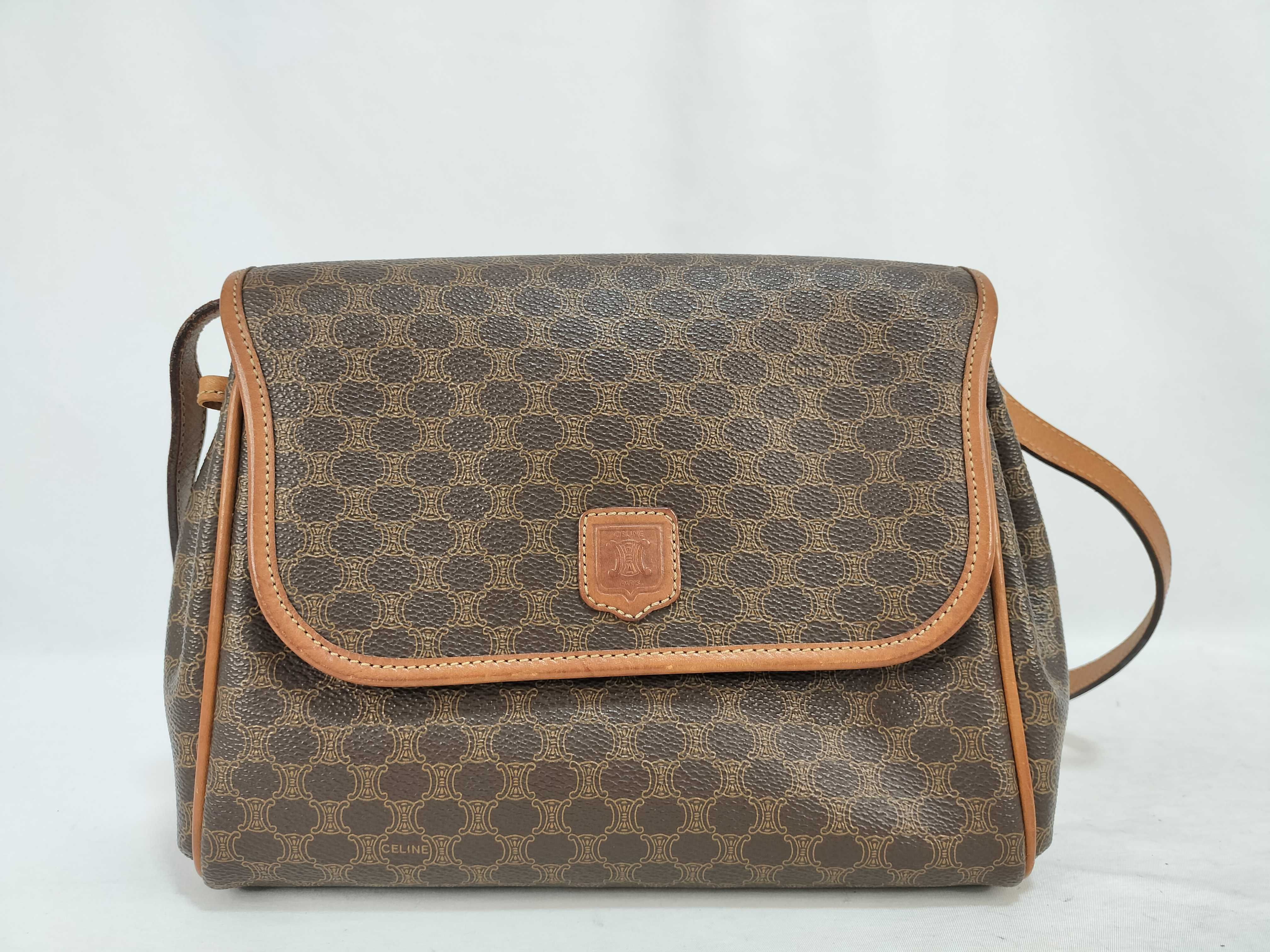 Macadam pattern shoulder bag