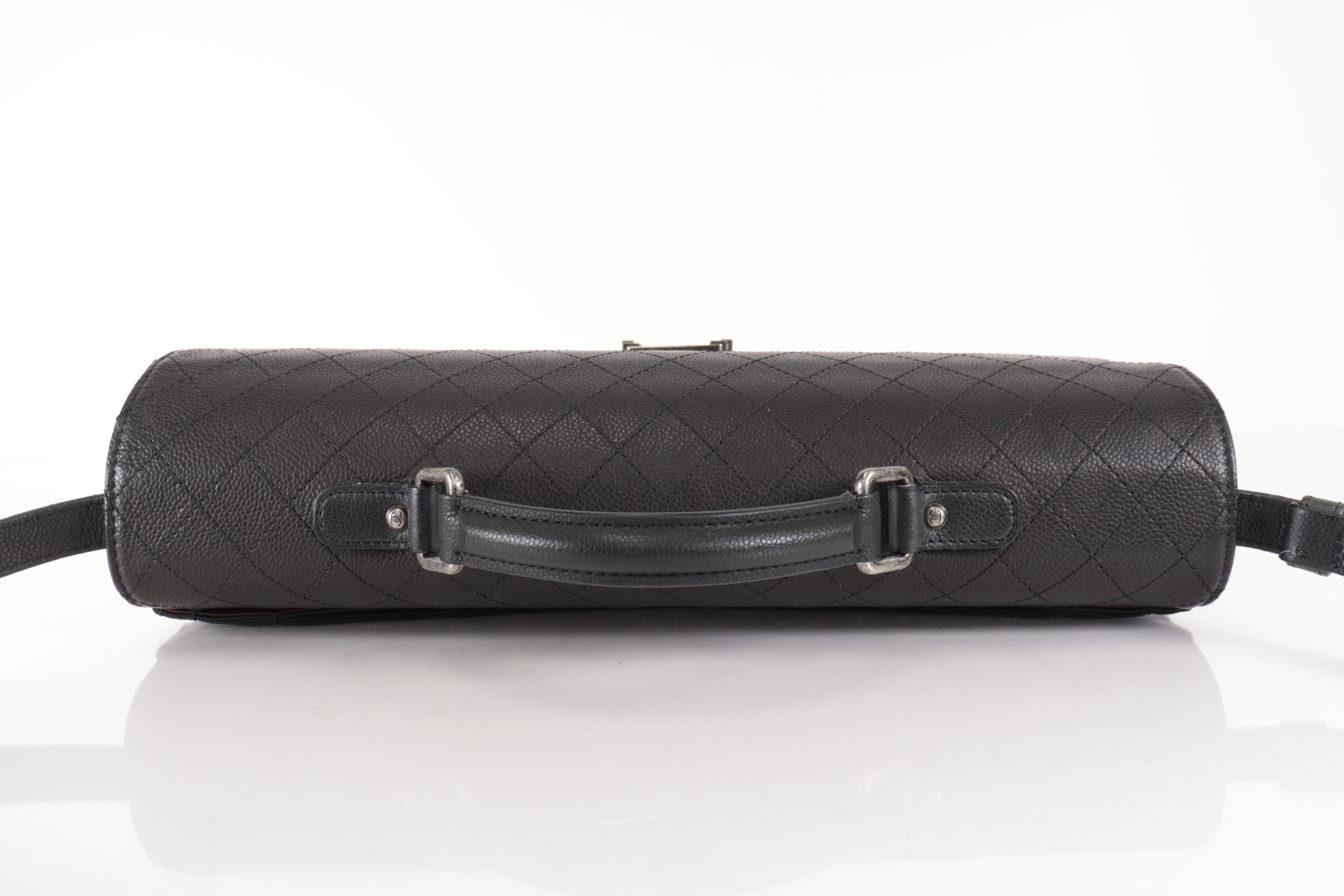 Boy Chanel Caviar Leather 2-Way Briefcase with Silver Hardware, Serial Number 21 Series, Business Bag — view 6
